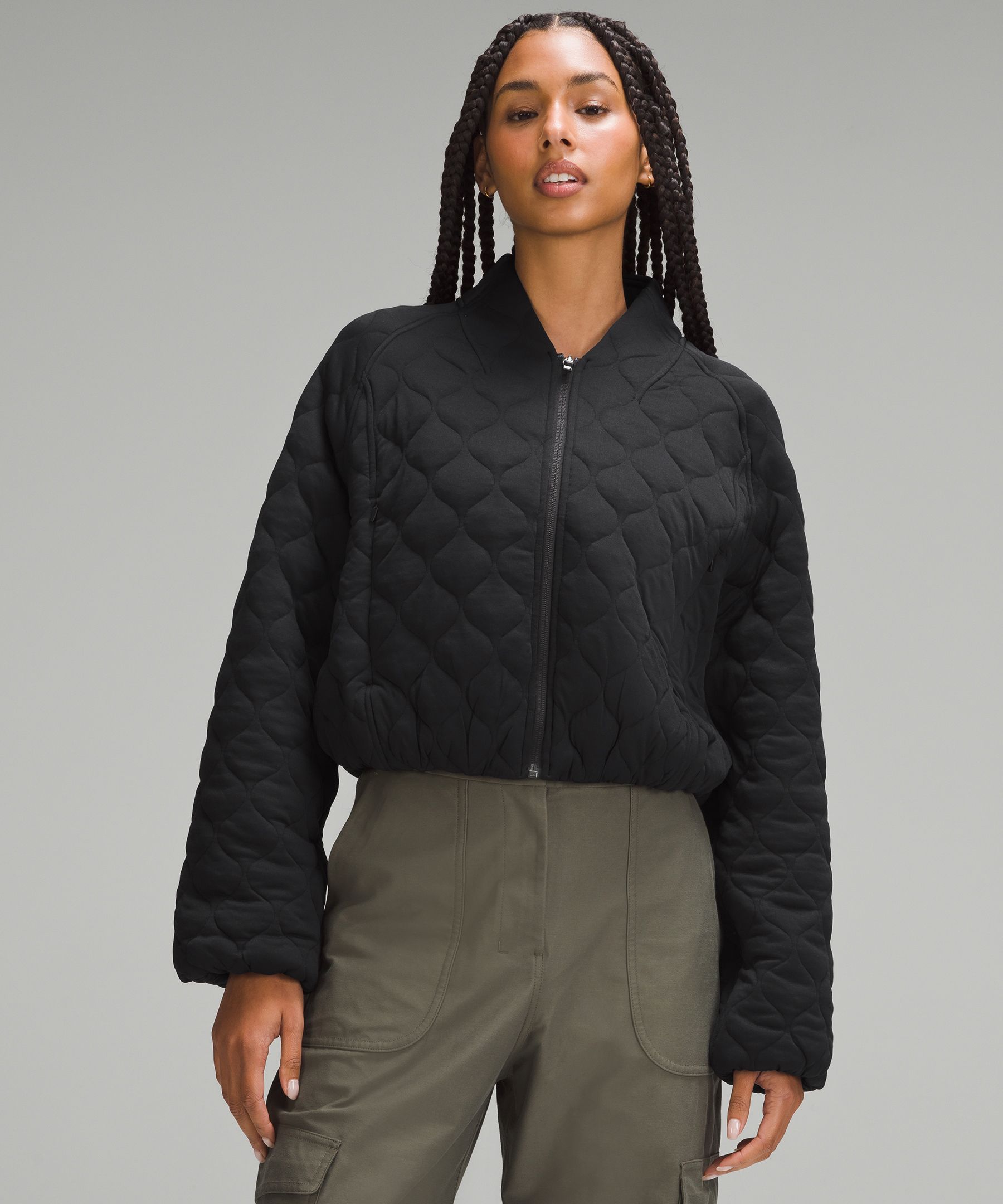 Bomber puffer hot sale jacket women's