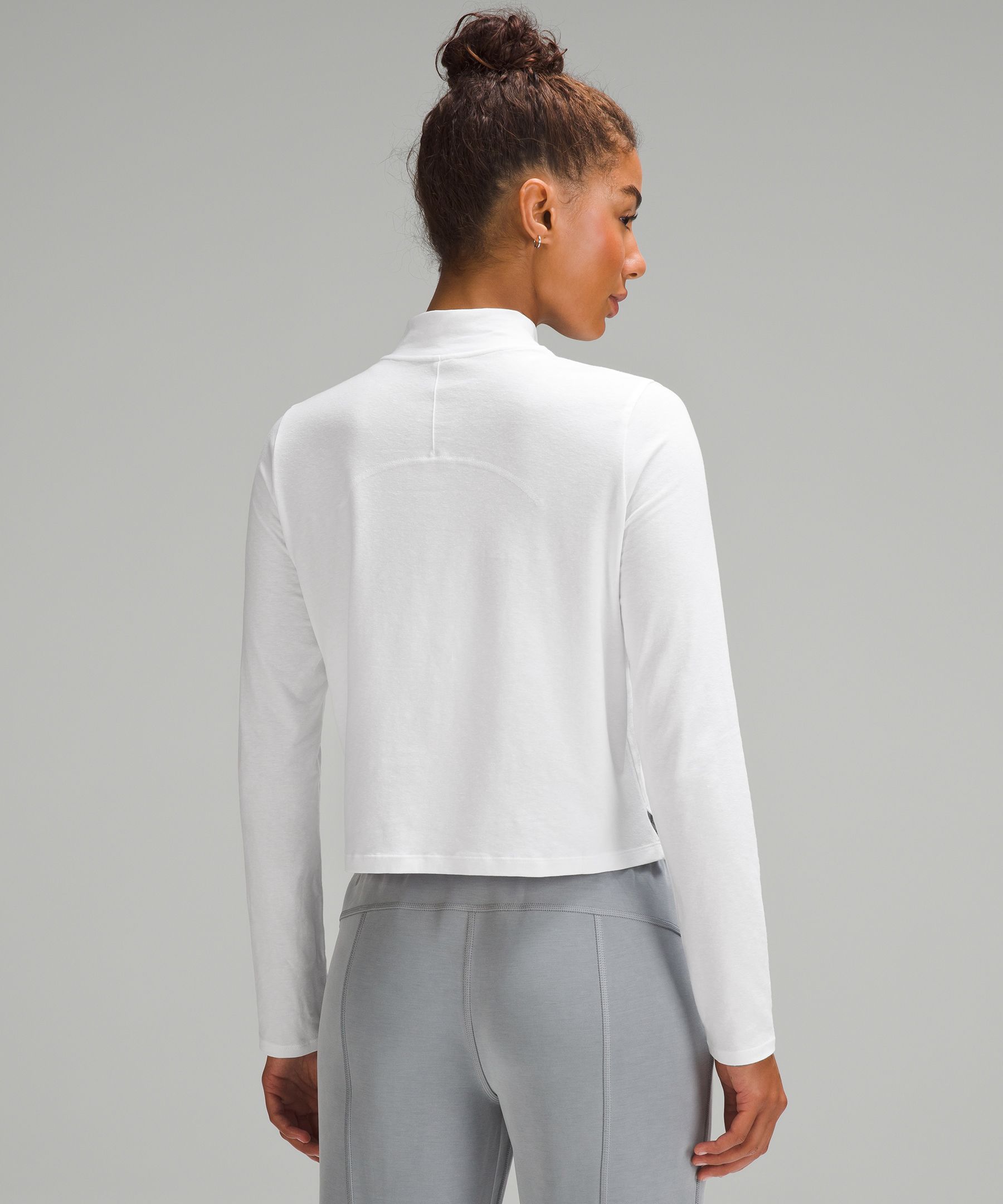 Classic-Fit Cotton-Blend Mockneck Long-Sleeve Shirt