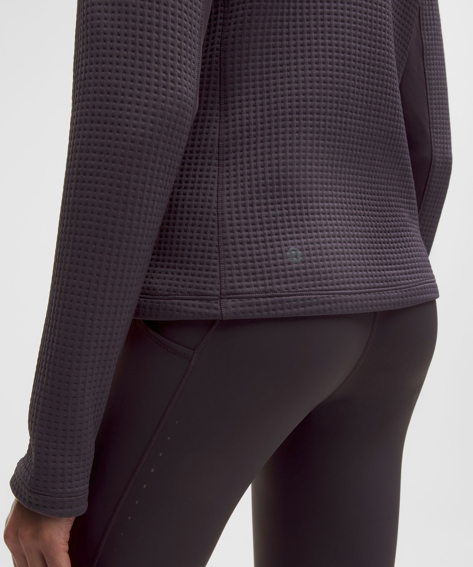 Lululemon Waffle-knit Half-zip Long-sleeve Shirt In Black