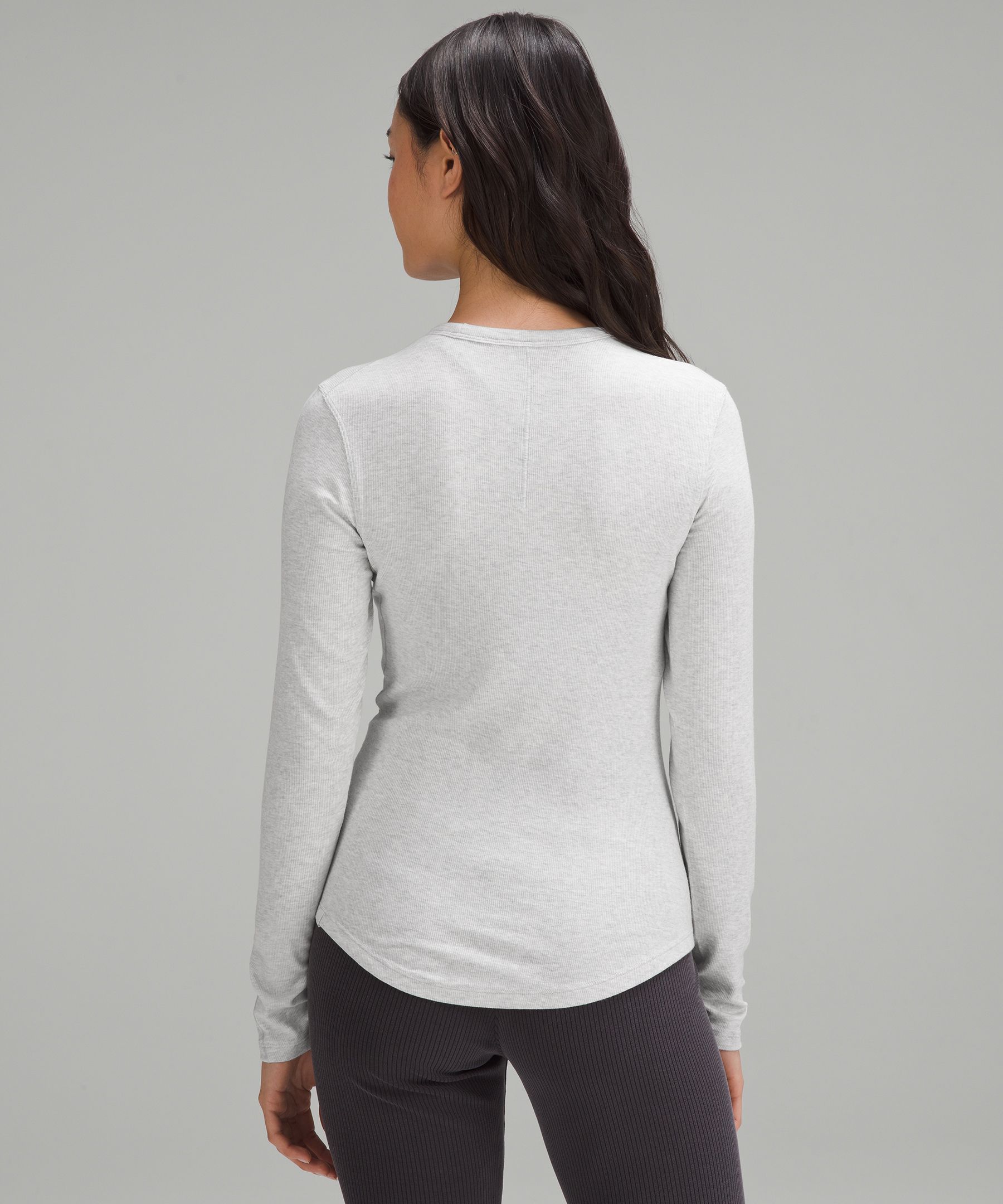 Lululemon Hold Tight Ribbed Long Sleeve Shirt - Heathered Core