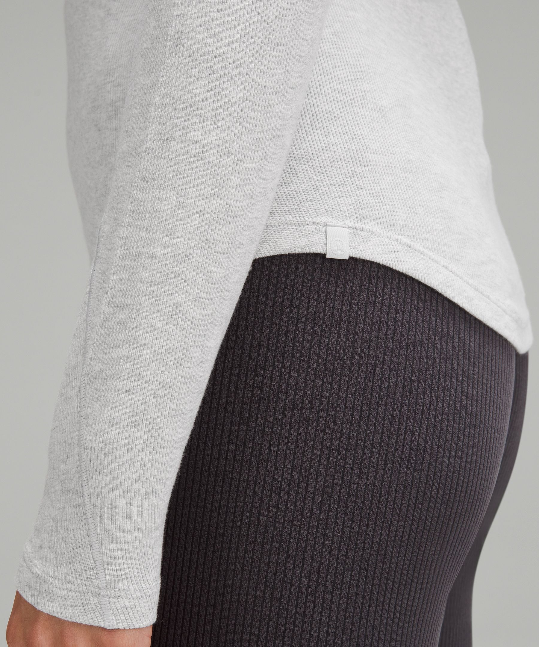 Lululemon Hold Tight Ribbed Long Sleeve Shirt - Heathered Core