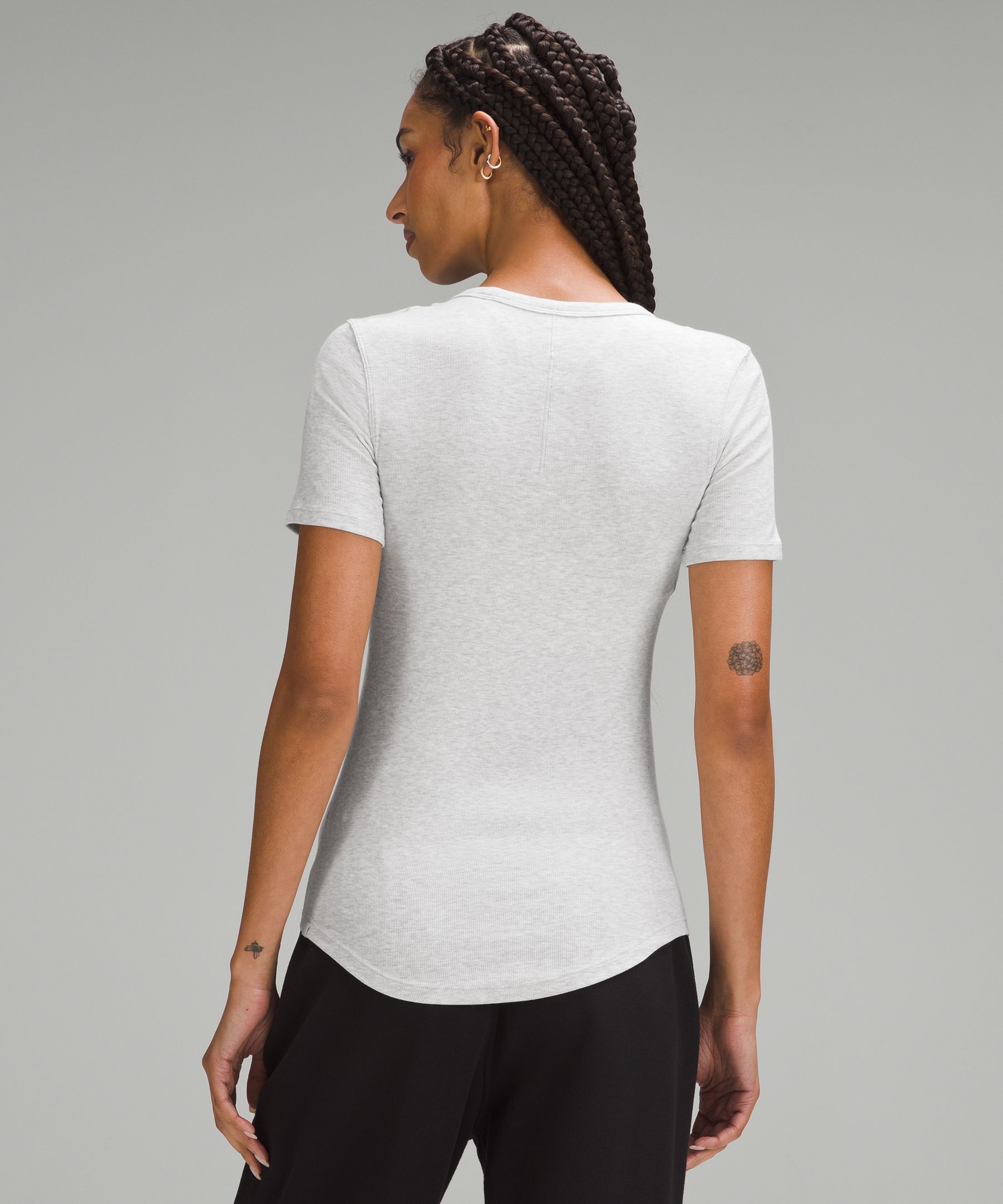 Lululemon Hold Tight Cropped T Shirt Women Size 12 Color White