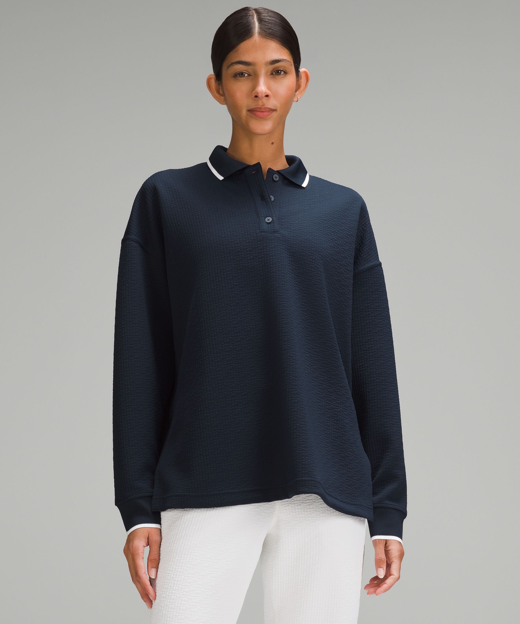 Long sleeve clearance blue polo shirts