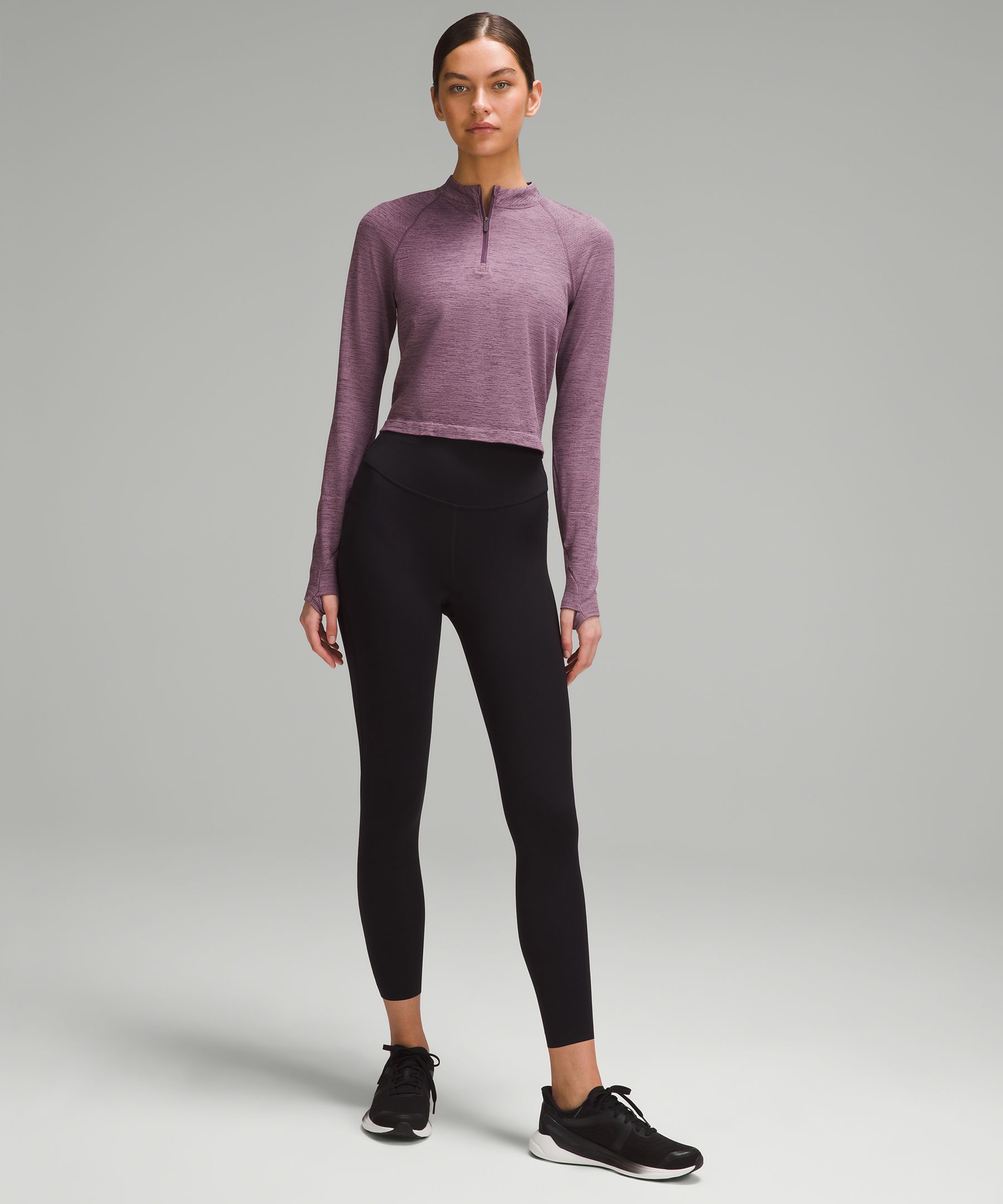 Shop Lululemon Swiftly Tech Mockneck Half Zip 2.0 Race Length