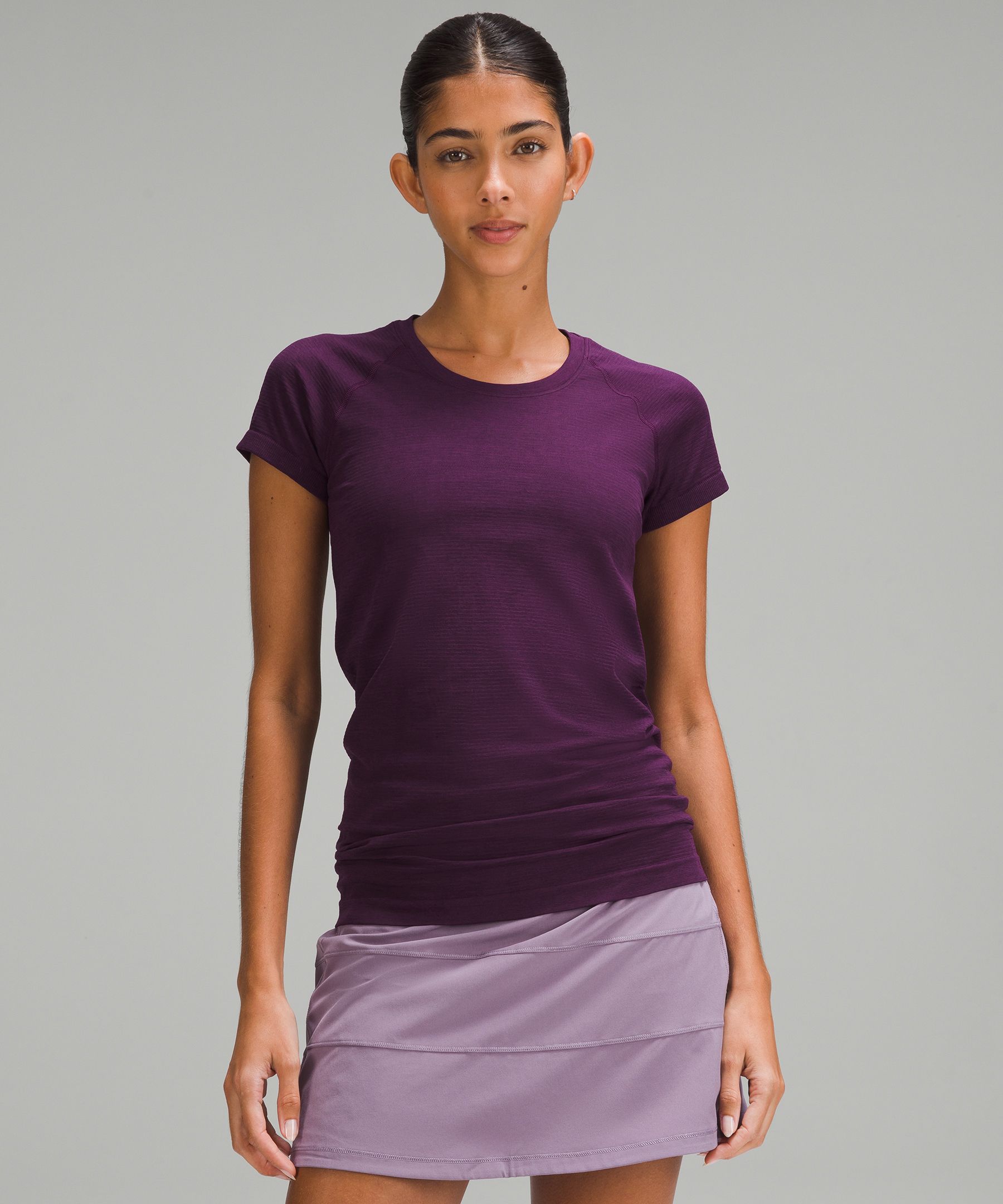Lululemon Running and Training Swiftly Tech Short-Sleeve Shirt 2.0 - Purple - Size 8