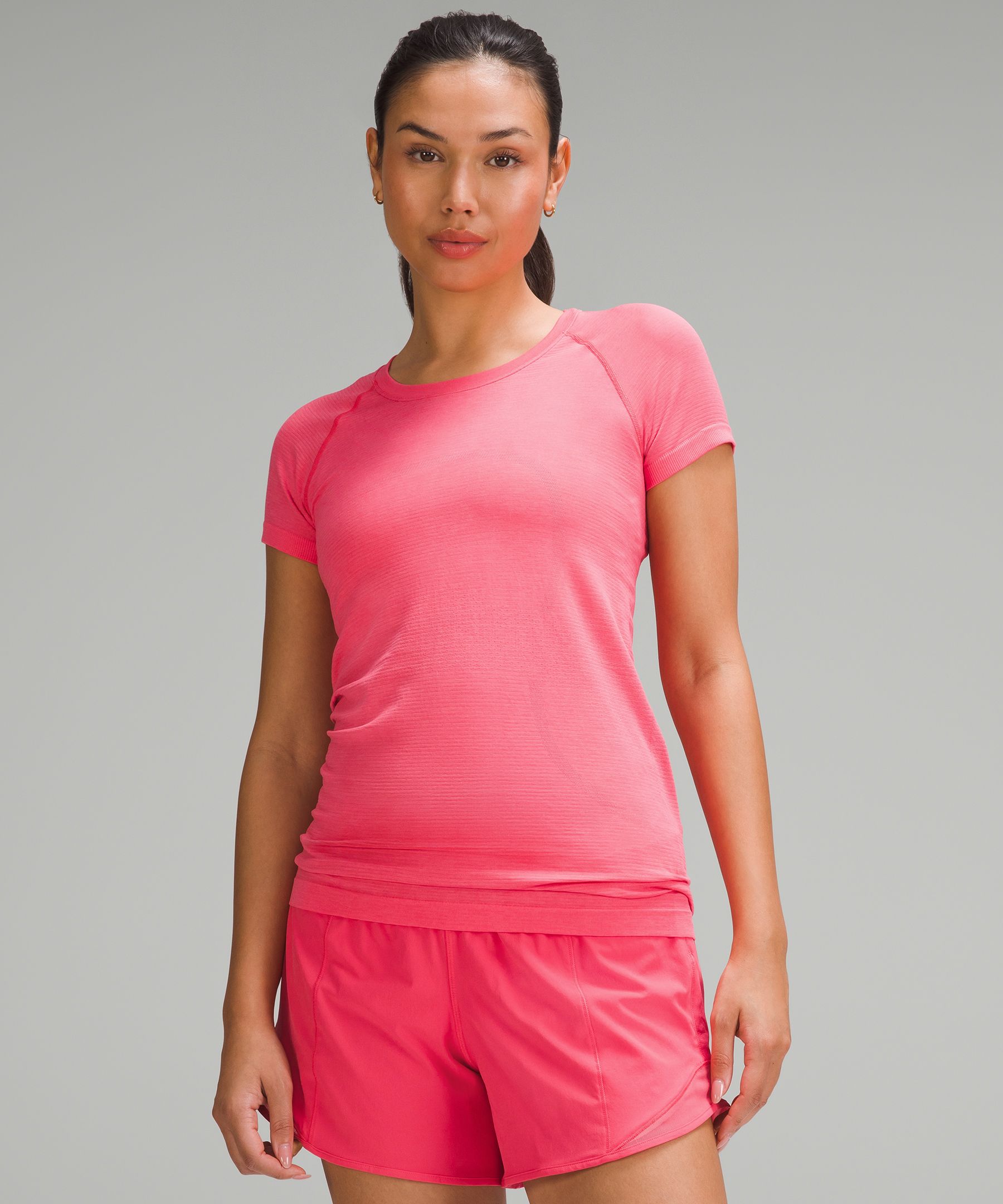 lululemon - Lululemon Swiftly Breathe Short Sleeve - brand new - Lulu size  2 - soft cranberry on Designer Wardrobe