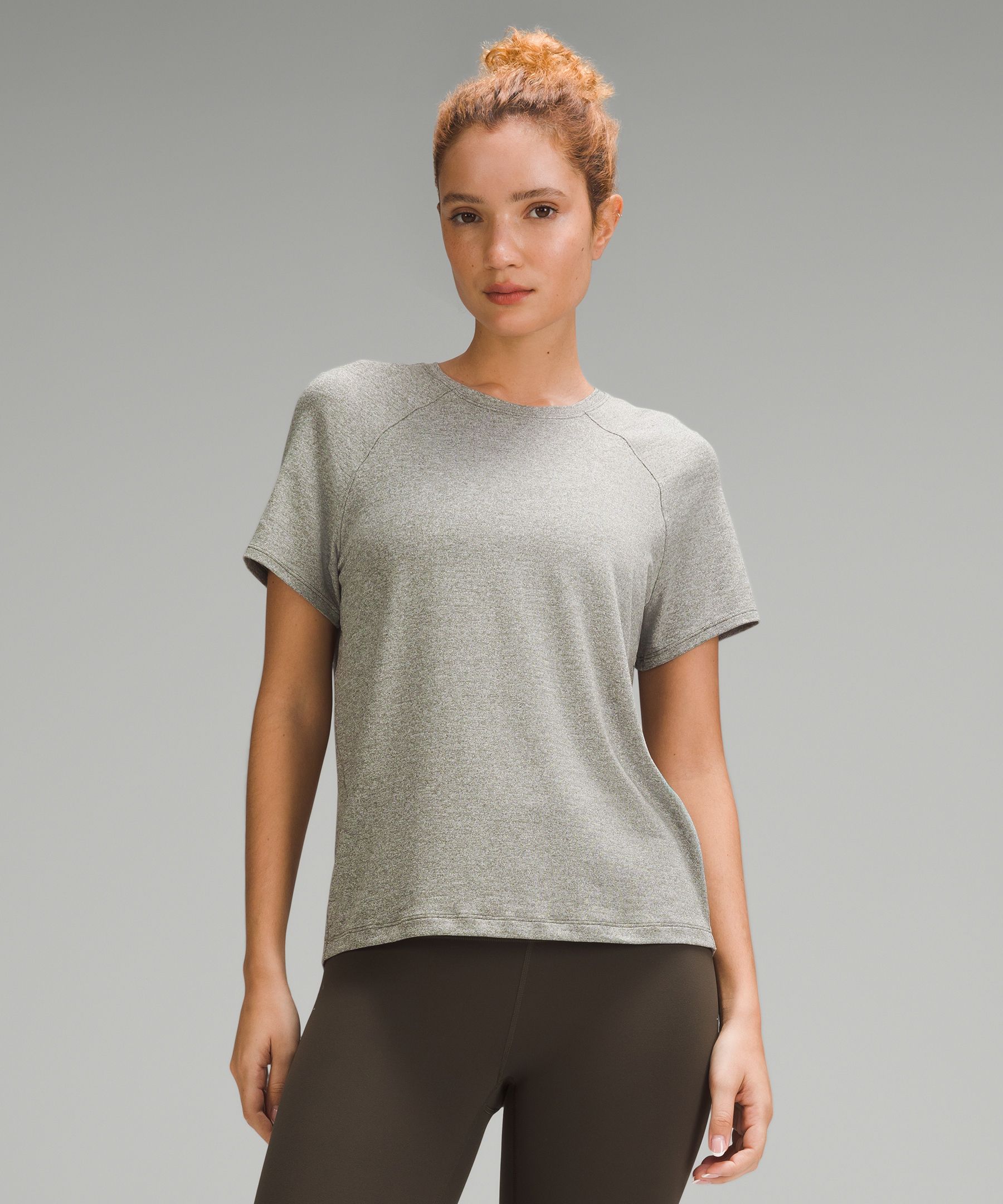 Lu logo Swiftly Breathe With Logo Women Short Sleeve Yoga T-Shirts