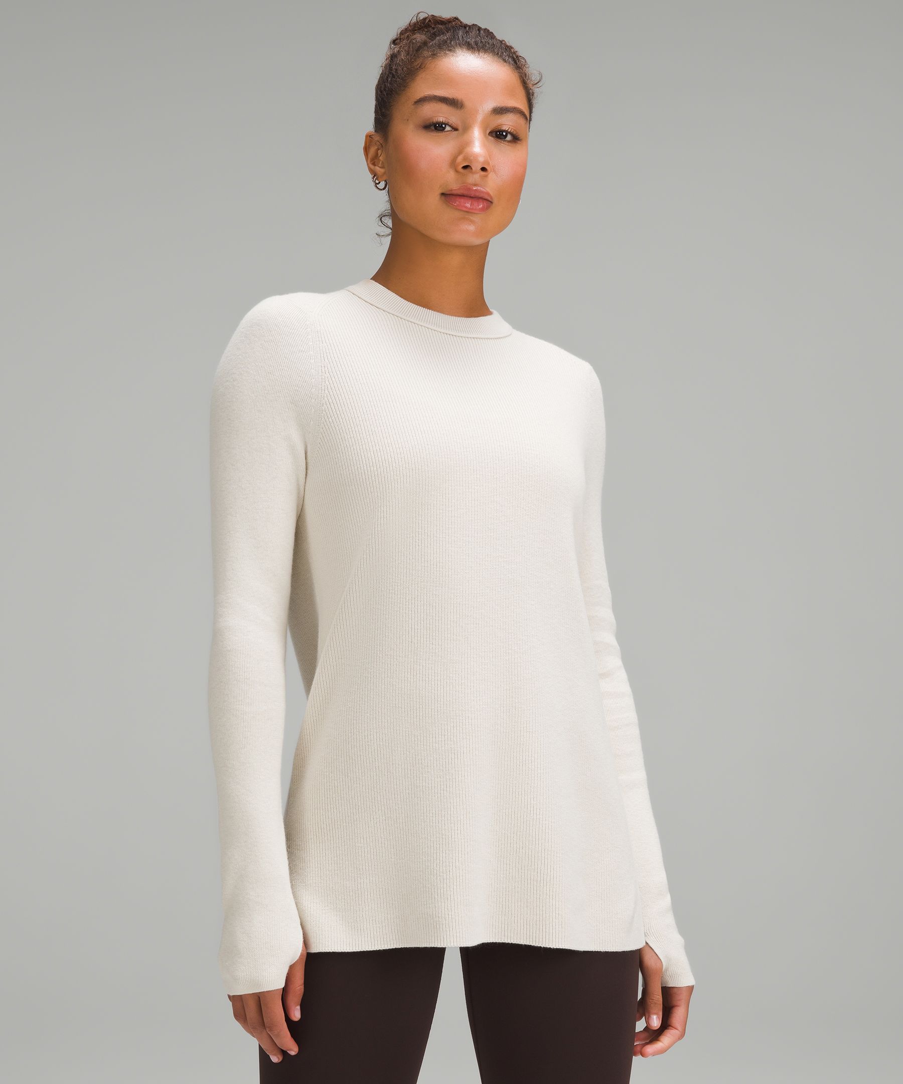 NWOT Lululemon Be Present Pullover - White / Aquamarine / Silver - Size 4/6/10