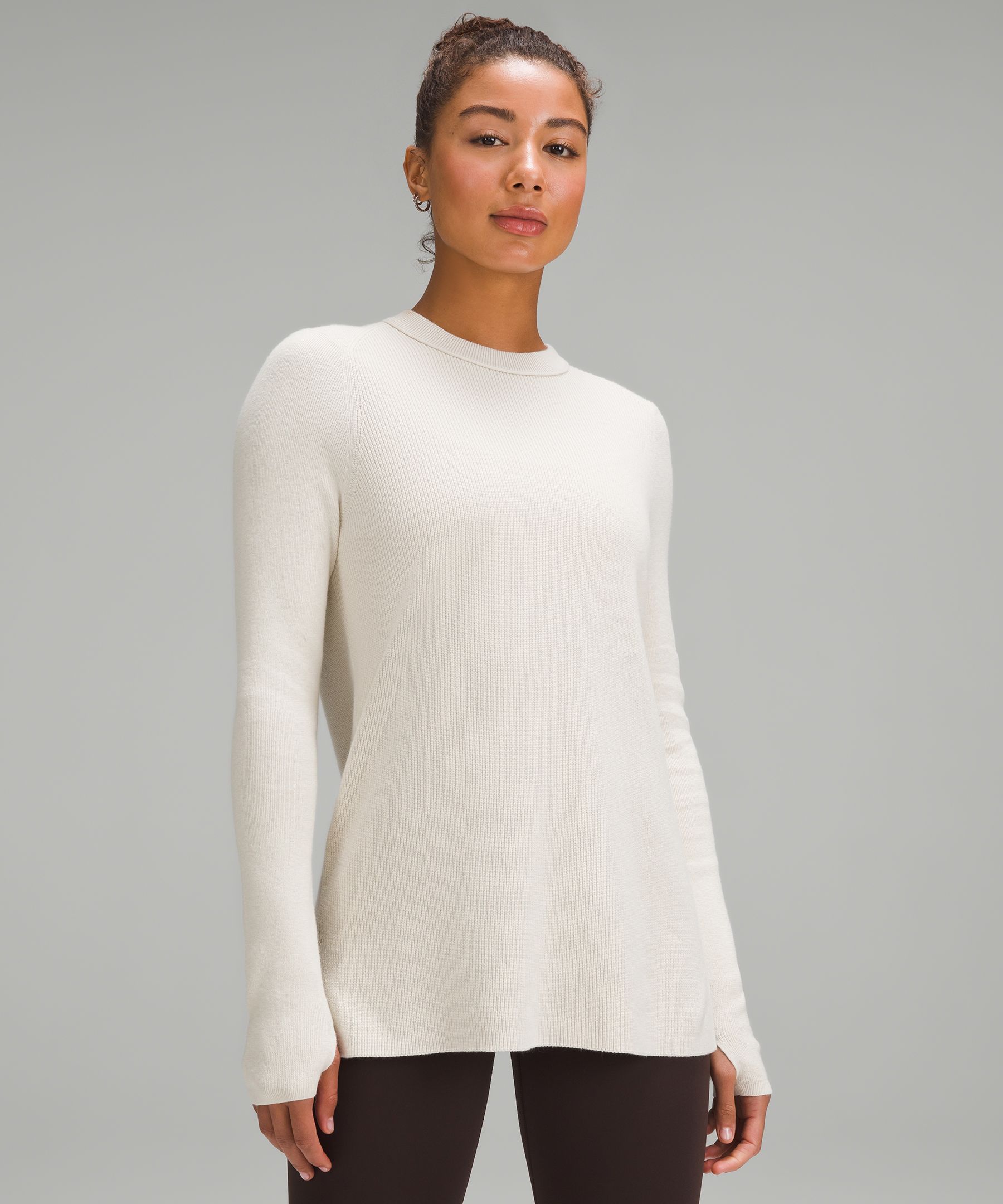 lululemon athletica, Sweaters, Lululemon Twist Wrappop Stripe Heathered  Light Grey Bananarama Heathered Grey