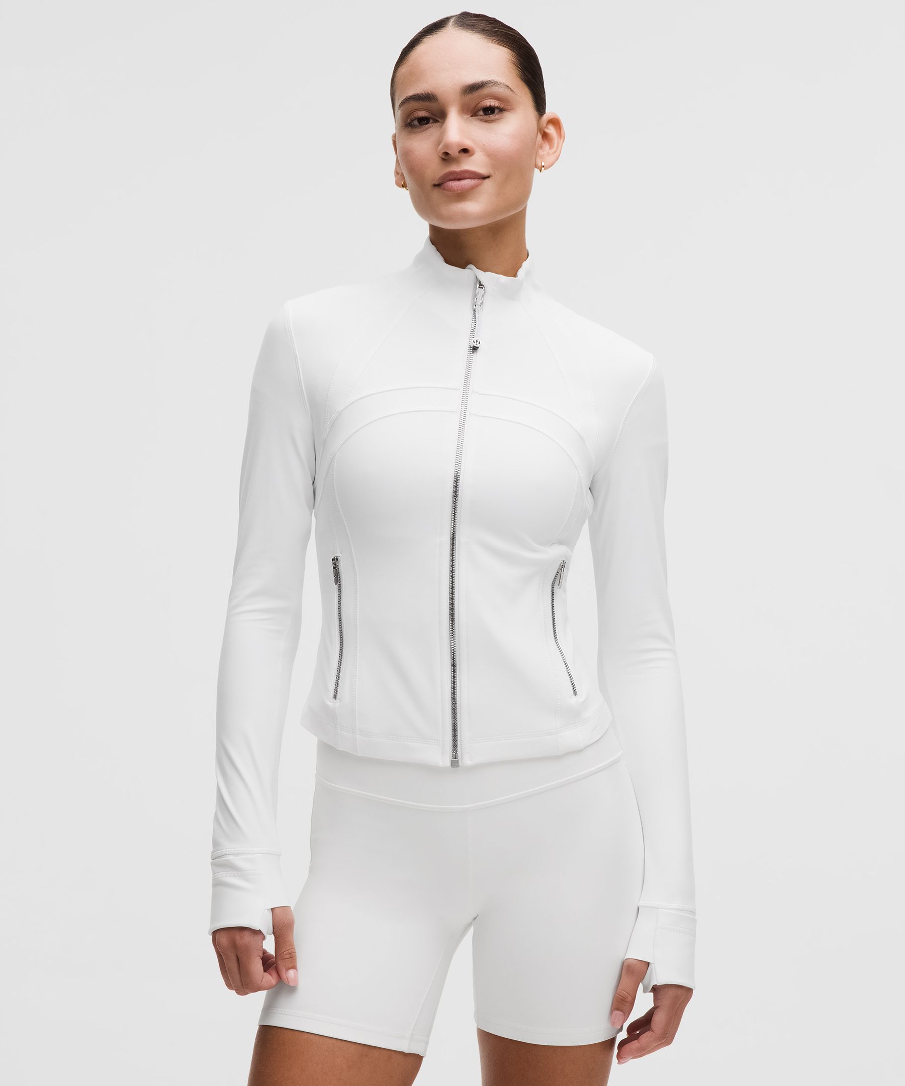 lululemon – Women’s Define Cropped Jacket Nulu – Color White/Silver – Size 4