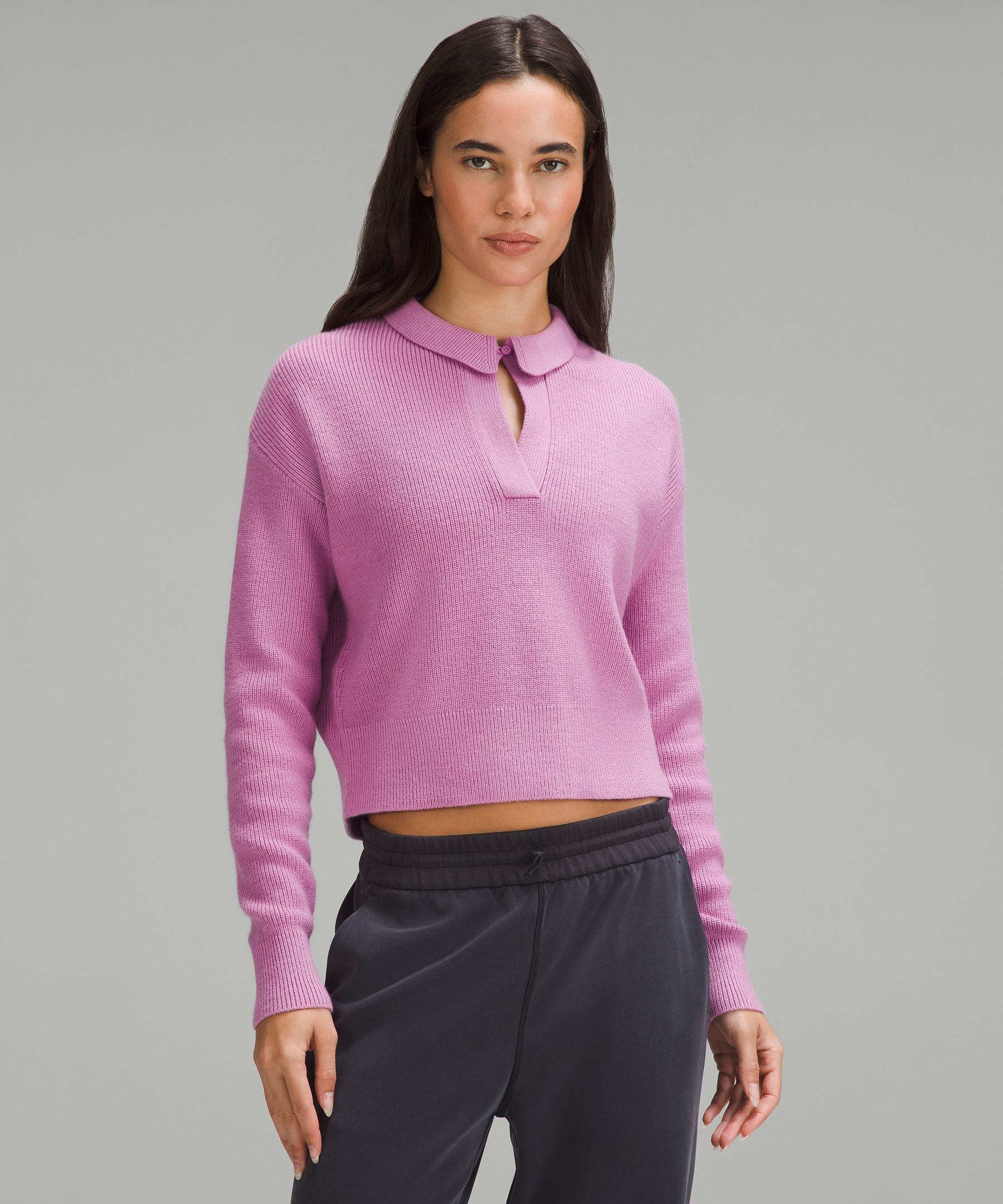 lululemon athletica Heavyweight Fleece Mock-neck Sweatshirt in Pink