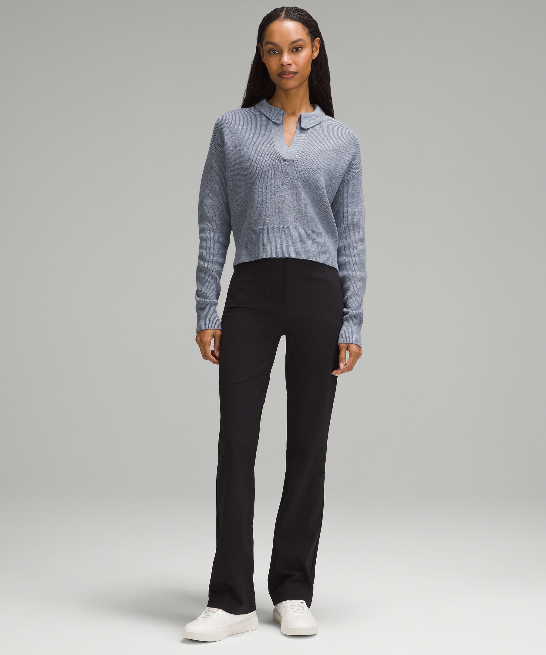 Shop Lululemon Collared Merino Wool-blend Sweater