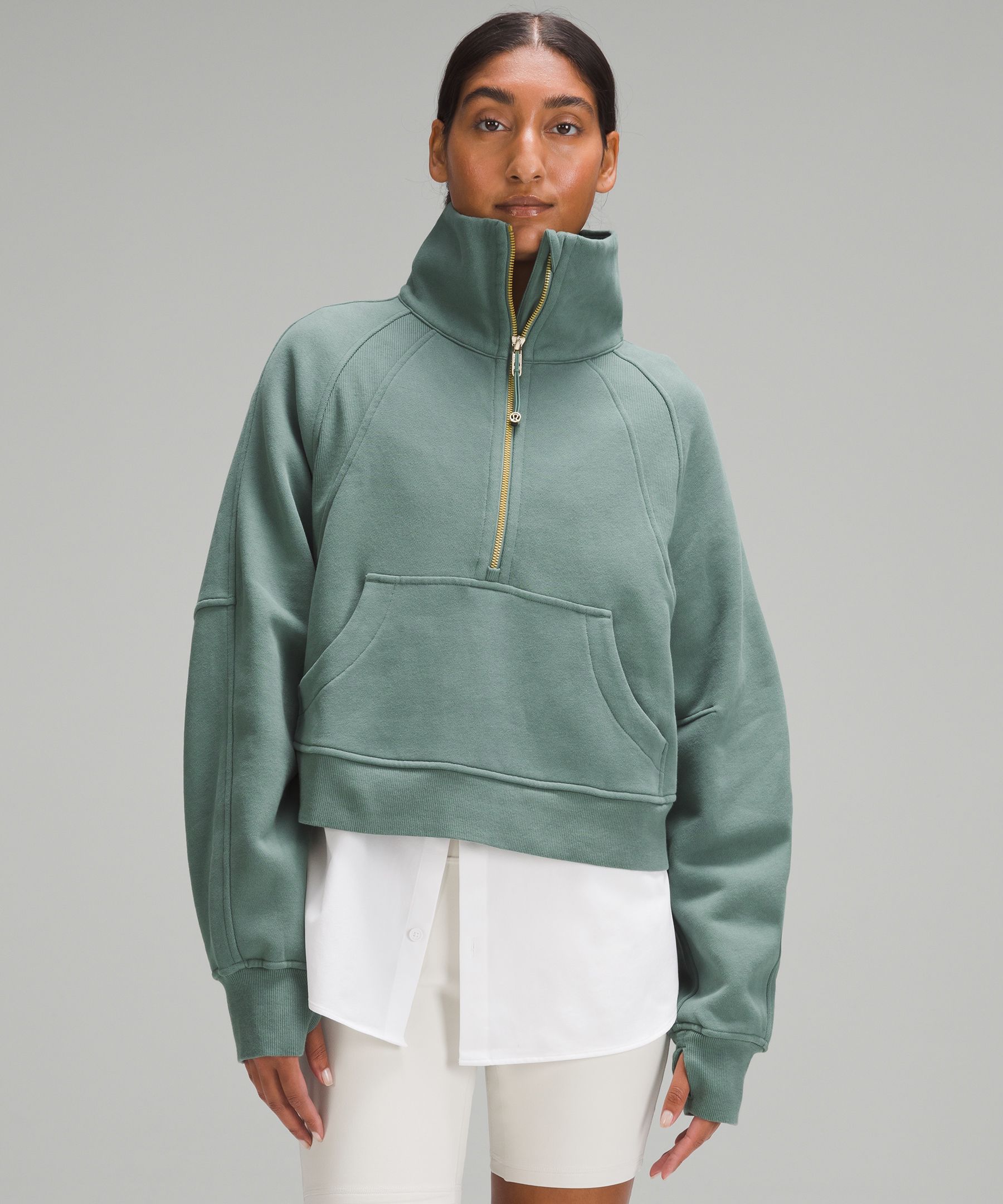 Scuba Oversized Funnel Neck Half Zip *Gold Zip