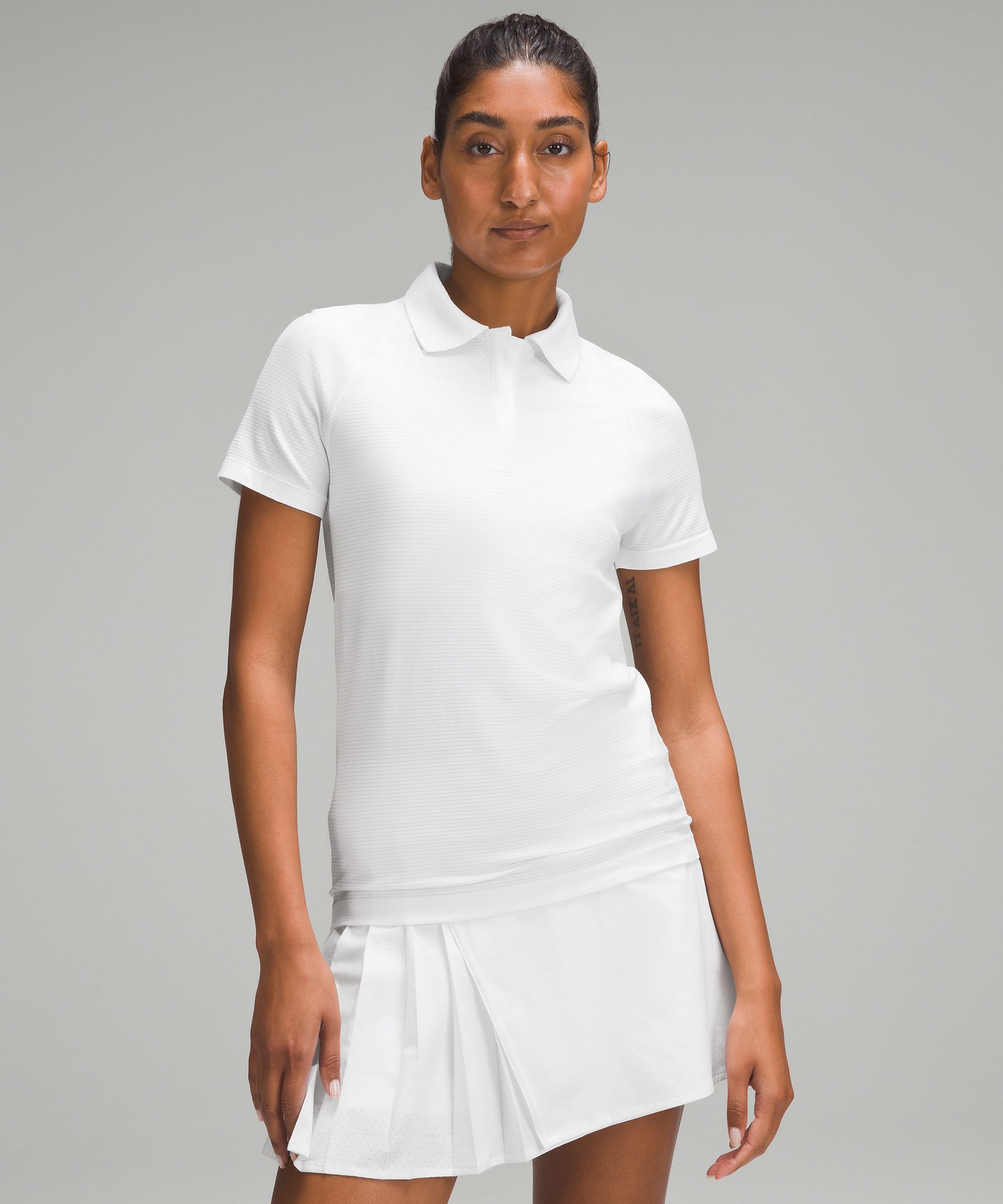 Lululemon Women’s Swiftly Tech Short Sleeve Half-Zip Polo Size 10 Shirt  White