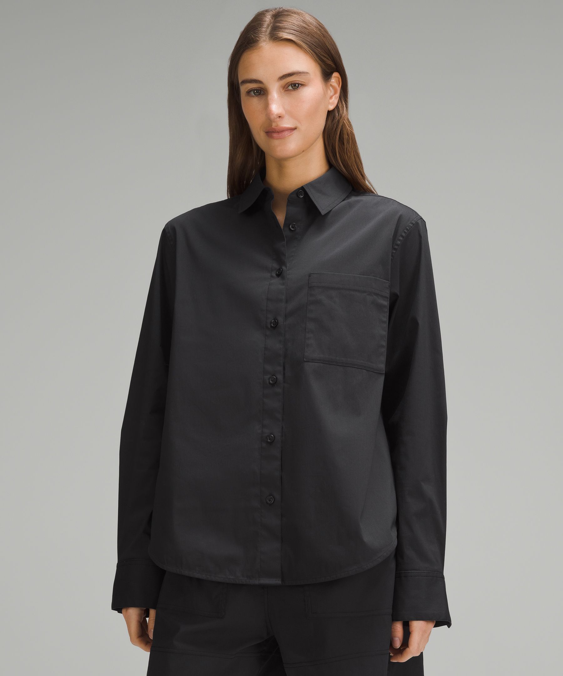 Lululemon athletica Cotton-Blend Poplin Button-Down Shirt, Women's Long  Sleeve Shirts