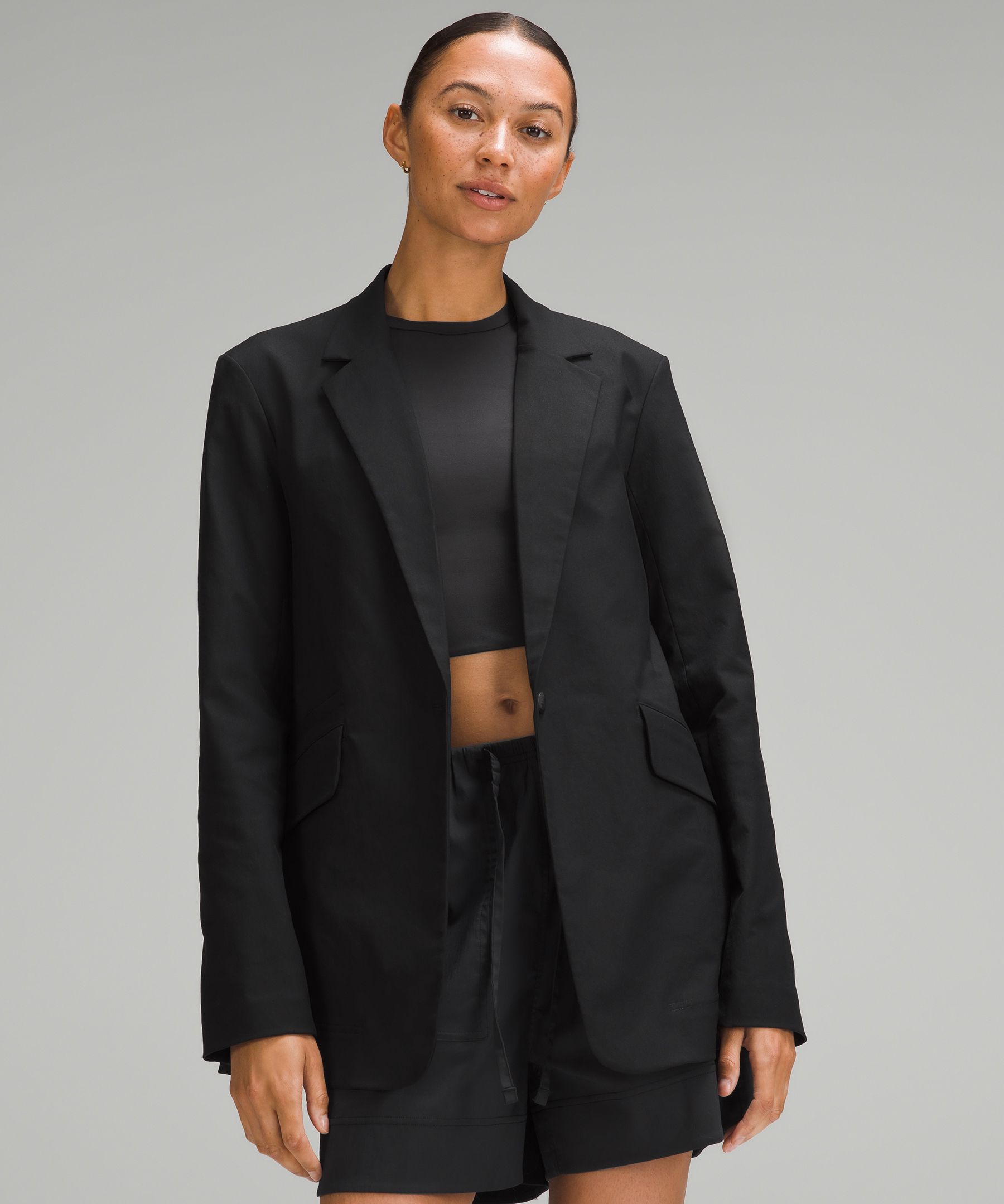 Relaxed-Fit Twill Blazer | Women's Coats & Jackets
