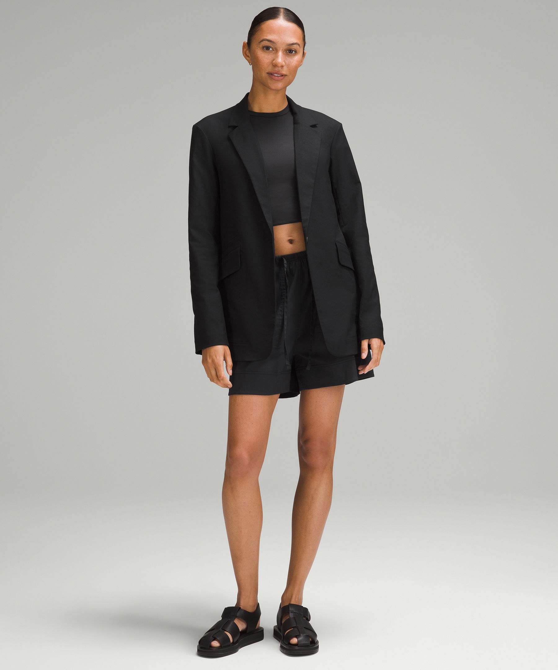 Relaxed-Fit Twill Blazer | Women's Coats & Jackets