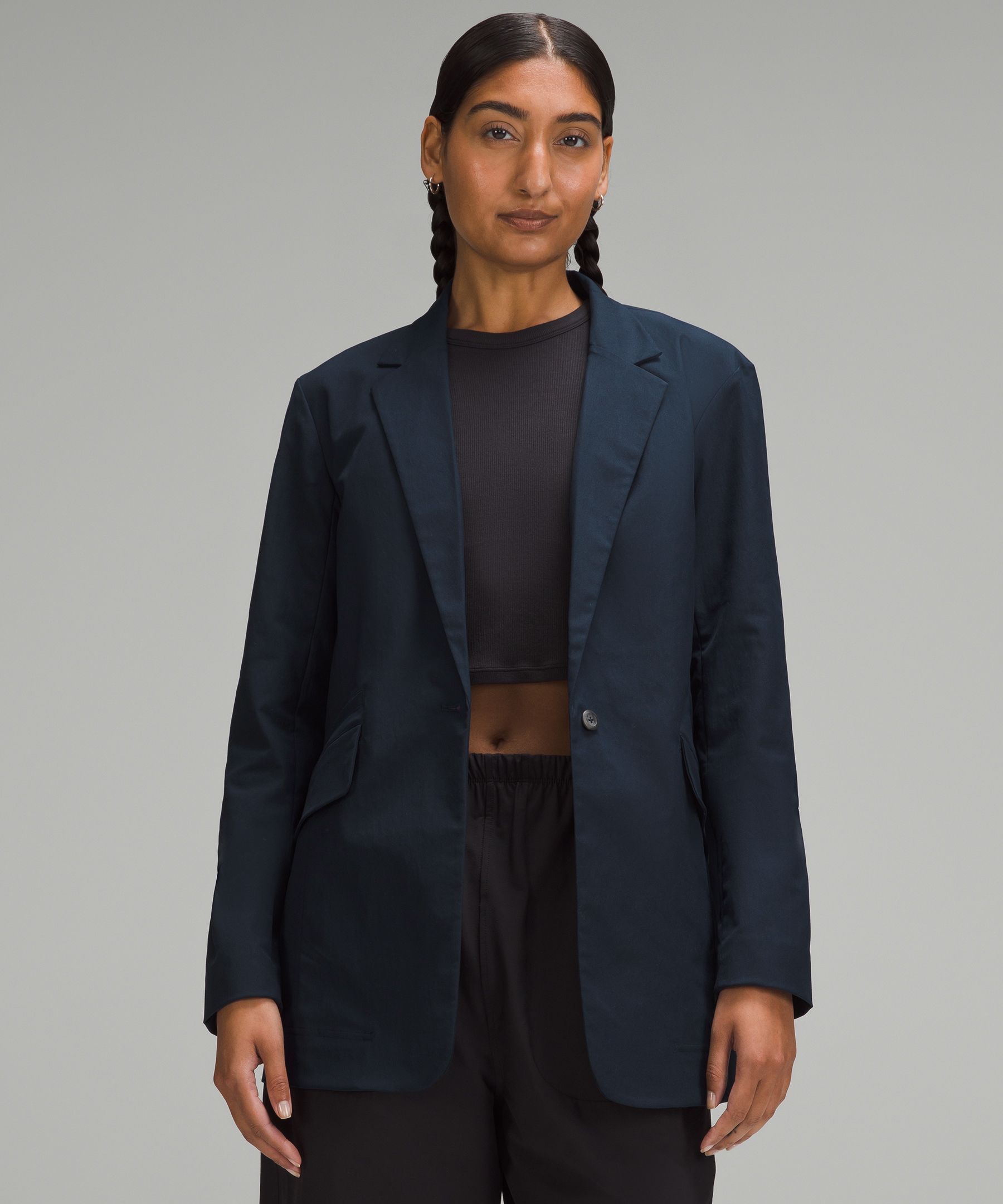 Shop Lululemon Relaxed-fit Twill Blazer