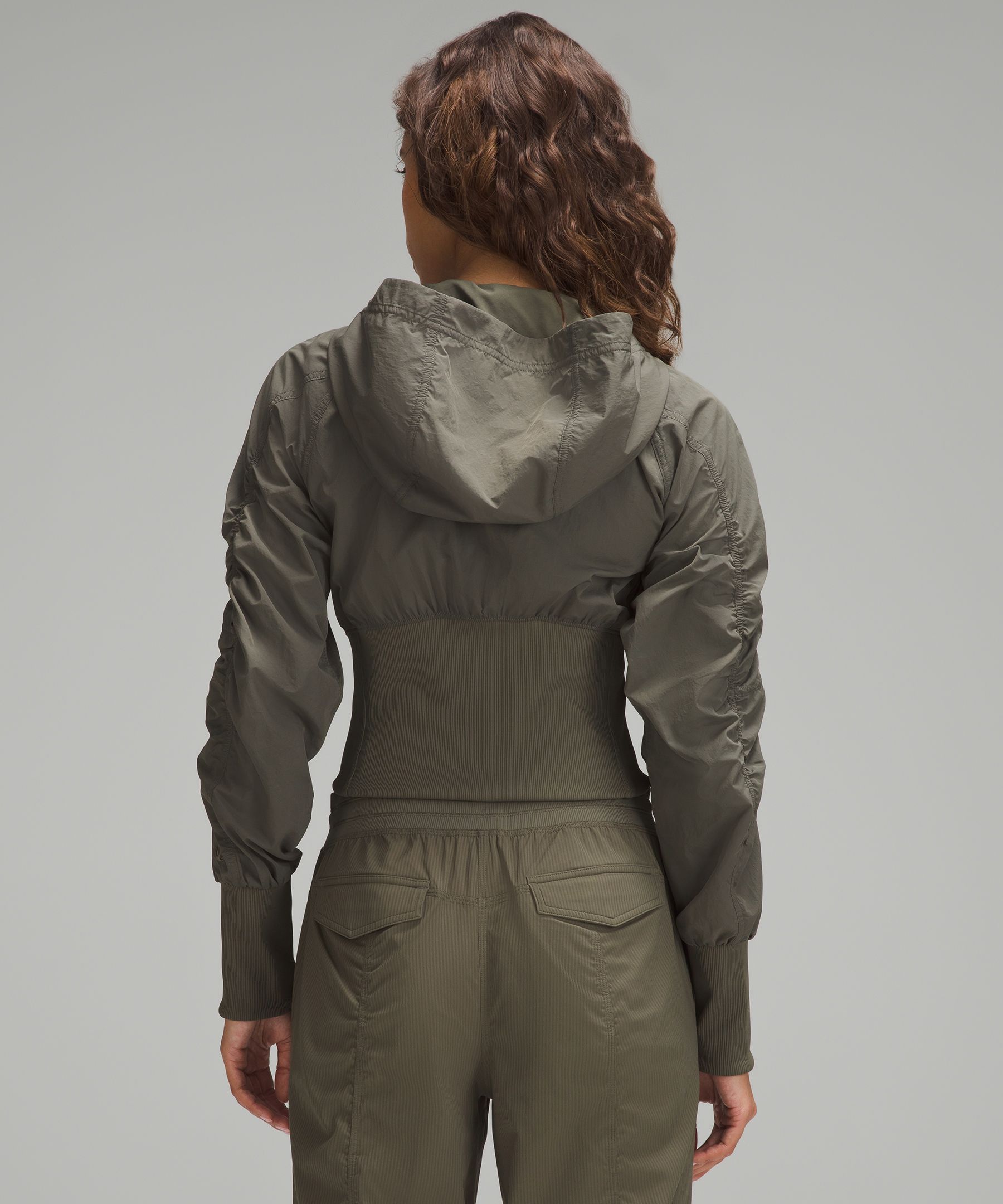 Lululemon athletica Ruched Ribbed-Waist Jacket, Women's Hoodies &  Sweatshirts