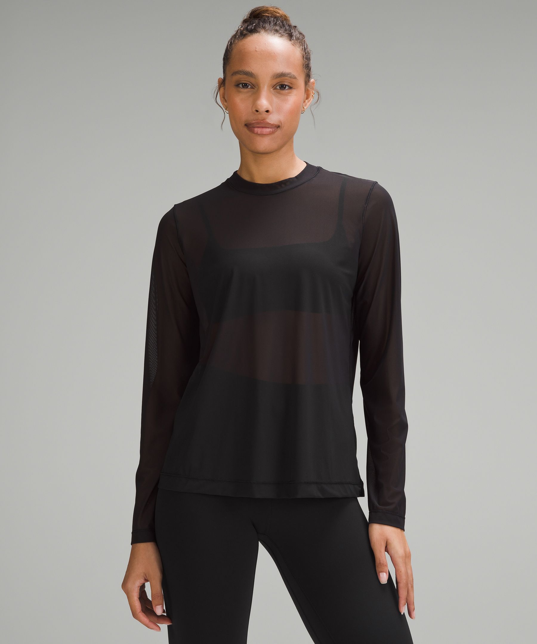 Lululemon Athletica Solid Black Long Sleeve T-Shirt Size 10 - 46