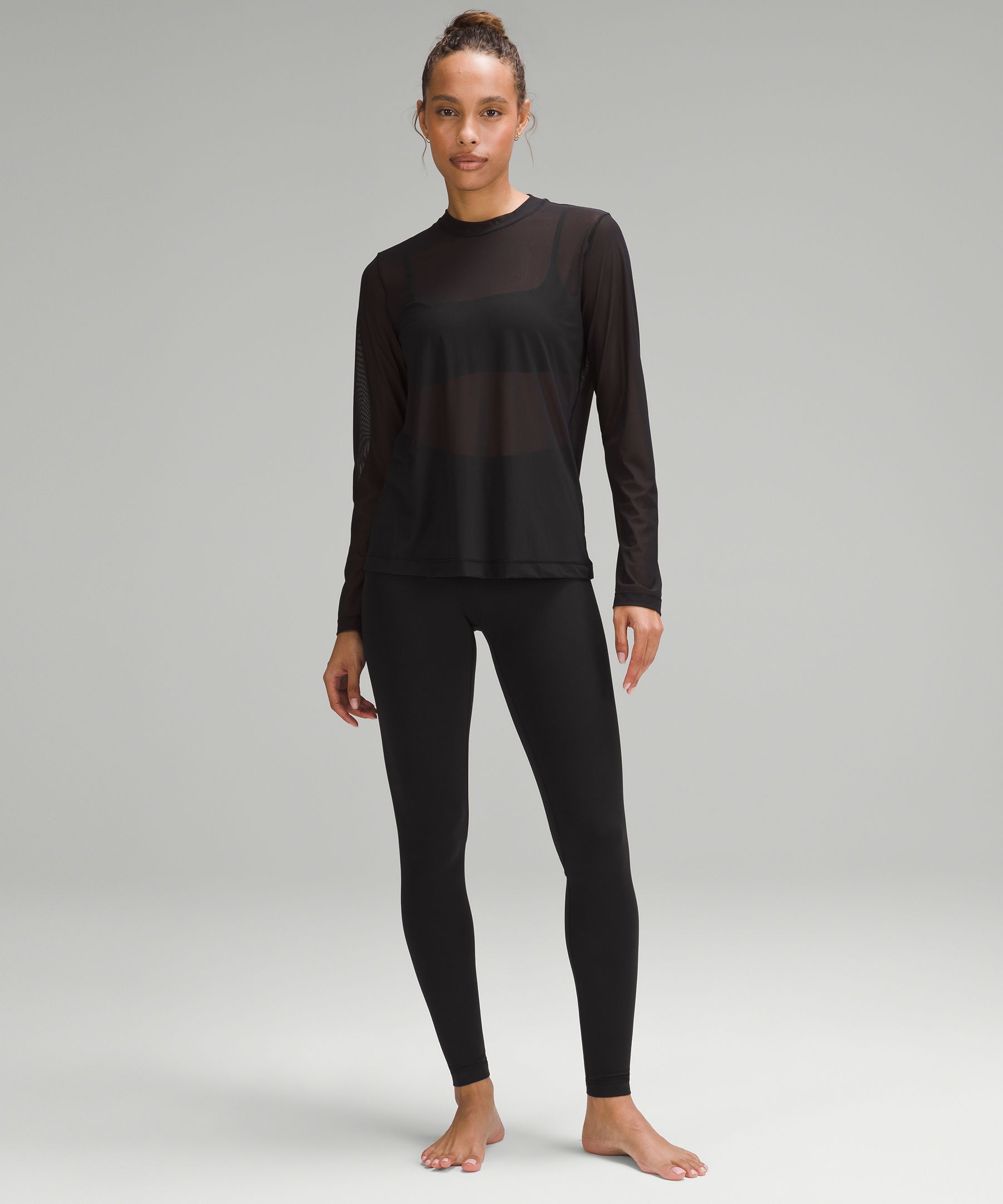 Shop Lululemon Keyhole Mesh Long-sleeve Shirt