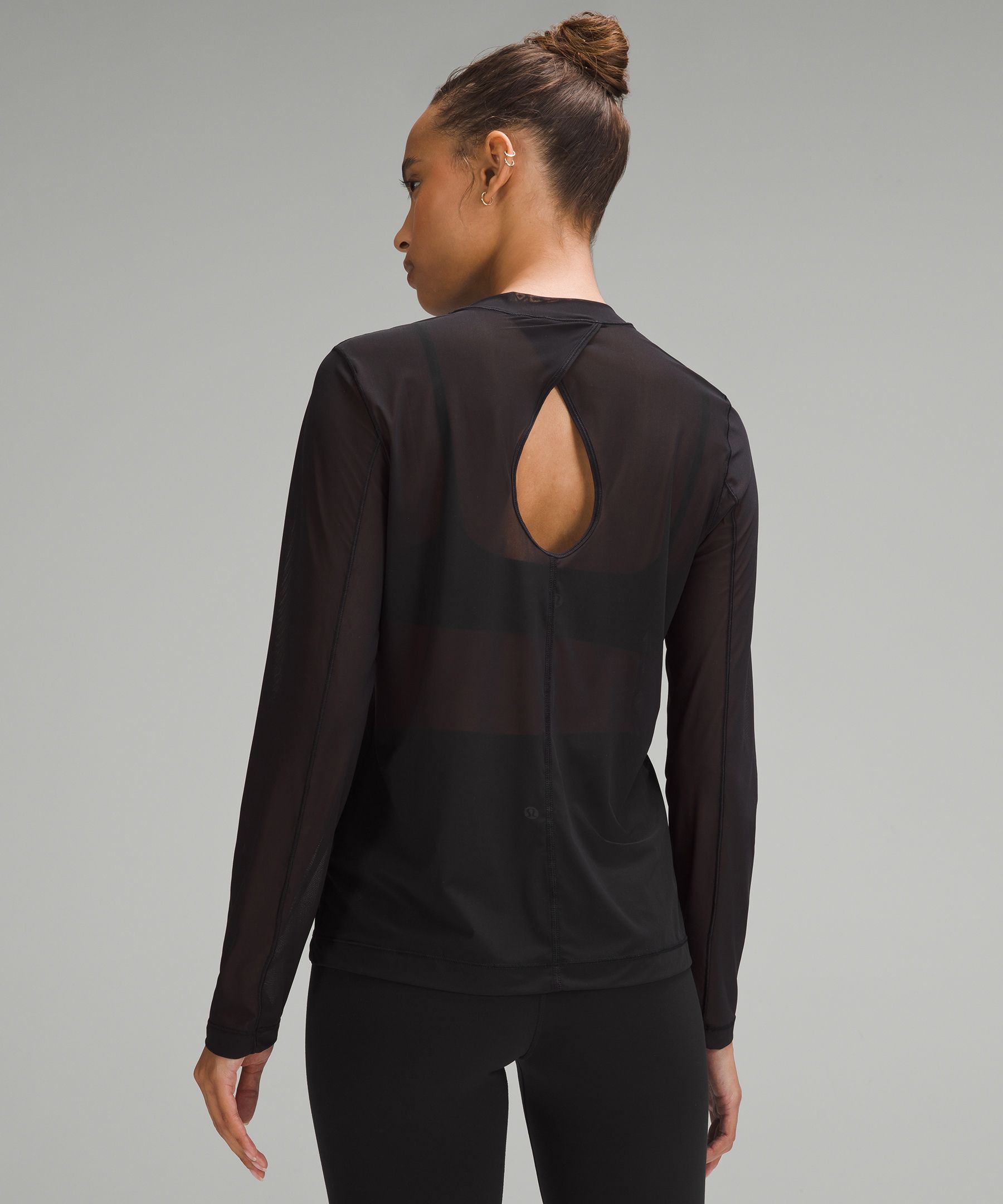 Shop Lululemon Keyhole Mesh Long-sleeve Shirt