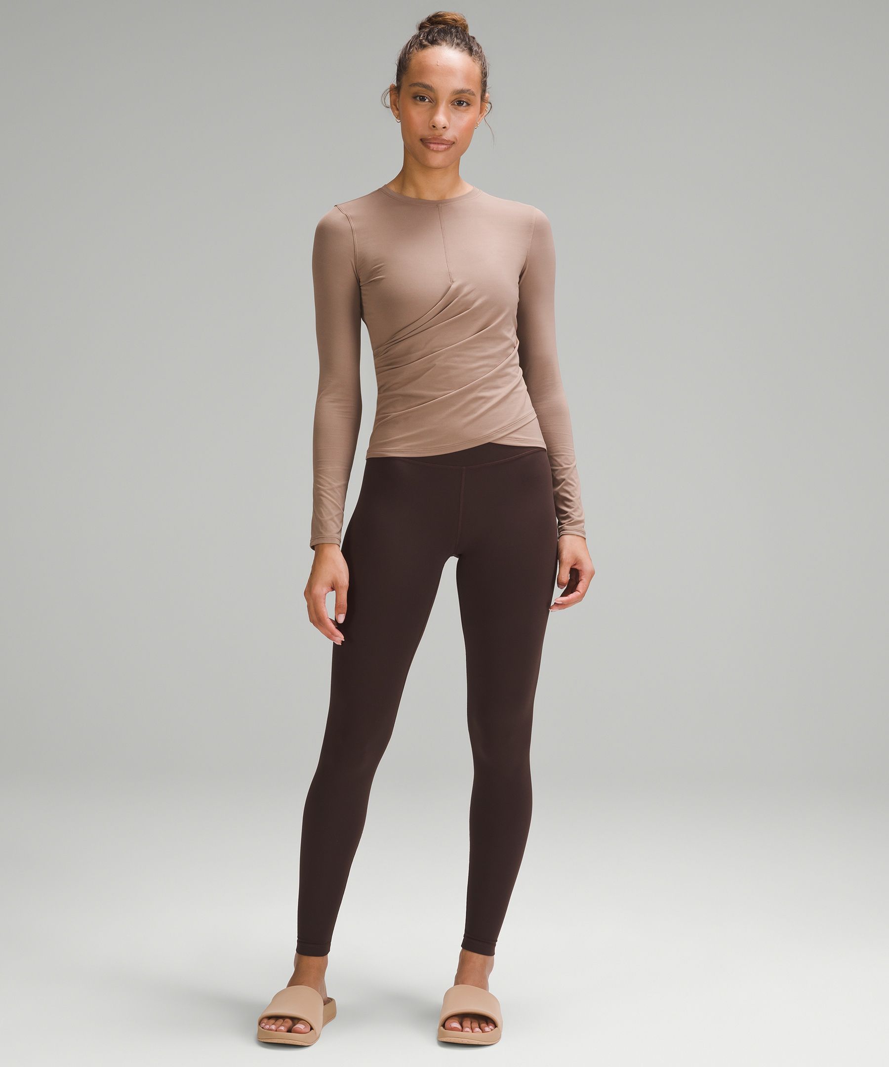 Shop Lululemon Light Smoothcover Wrap-front Long-sleeve Shirt