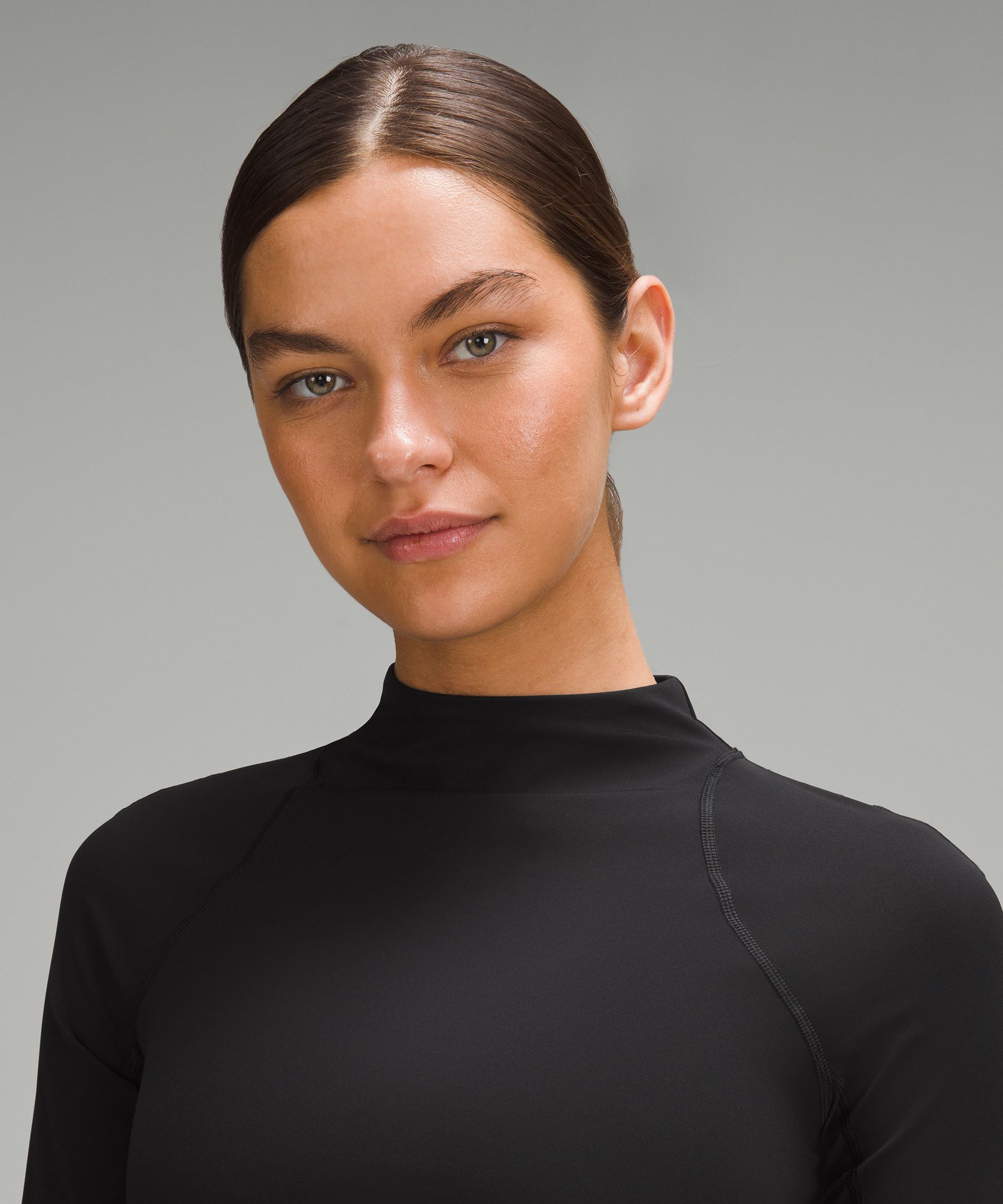 Shop Lululemon Nulux High-neck Cropped Track Long-sleeve Shirt