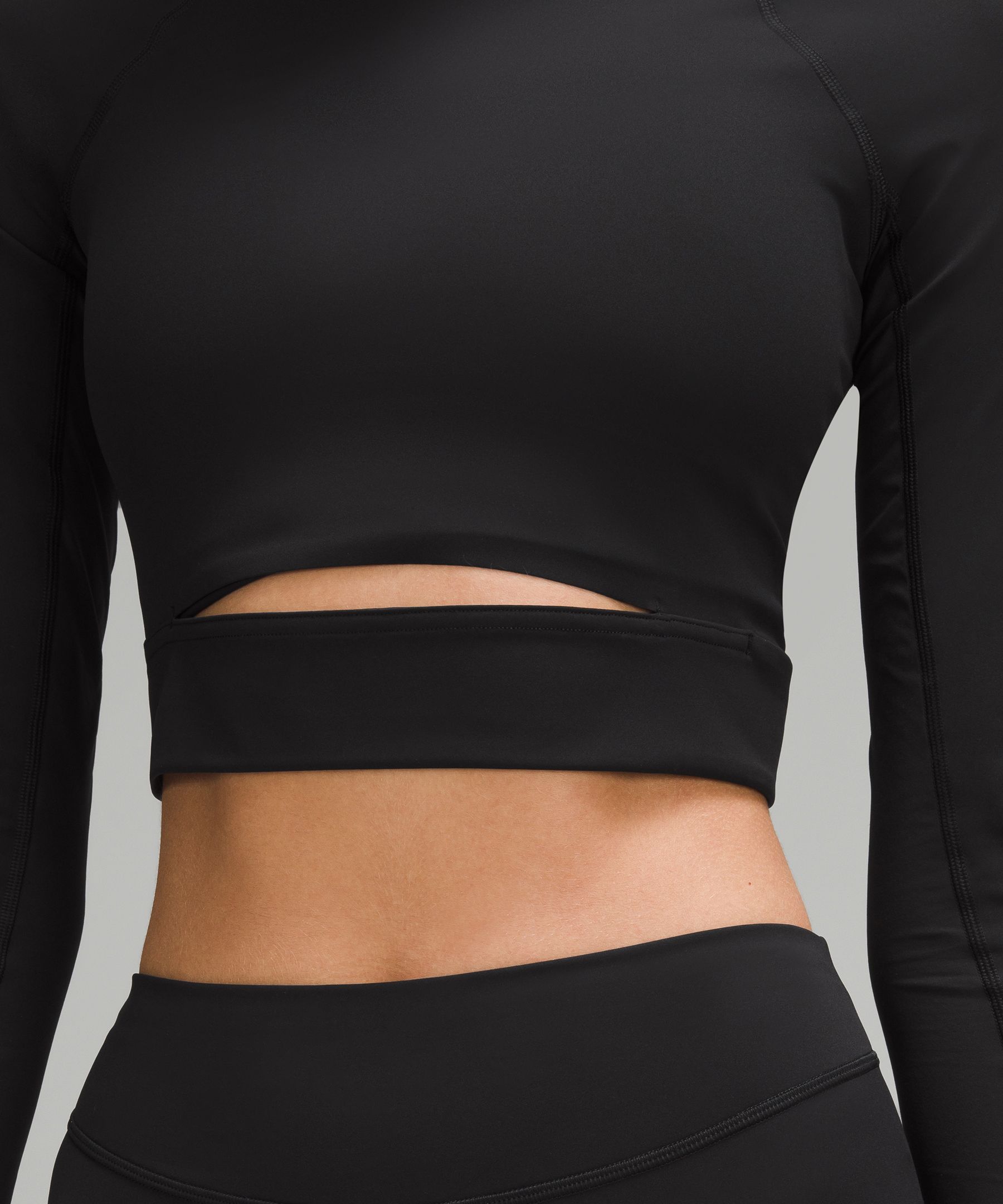 Shop Lululemon Nulux High-neck Cropped Track Long-sleeve Shirt