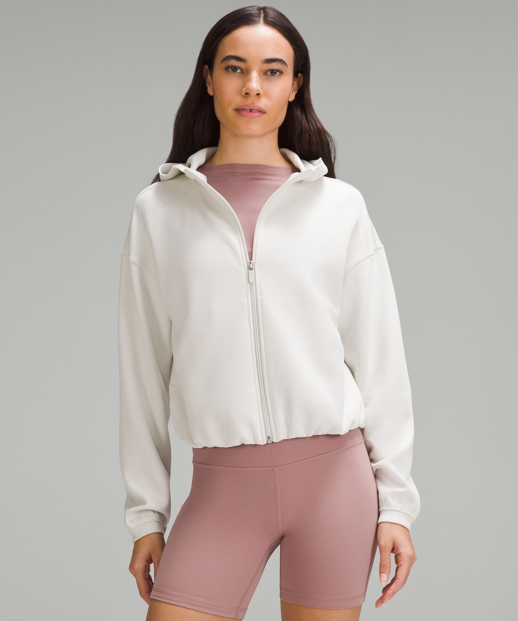 Dry Sweat Cropped Full-Zip Long-Sleeve Hoodie