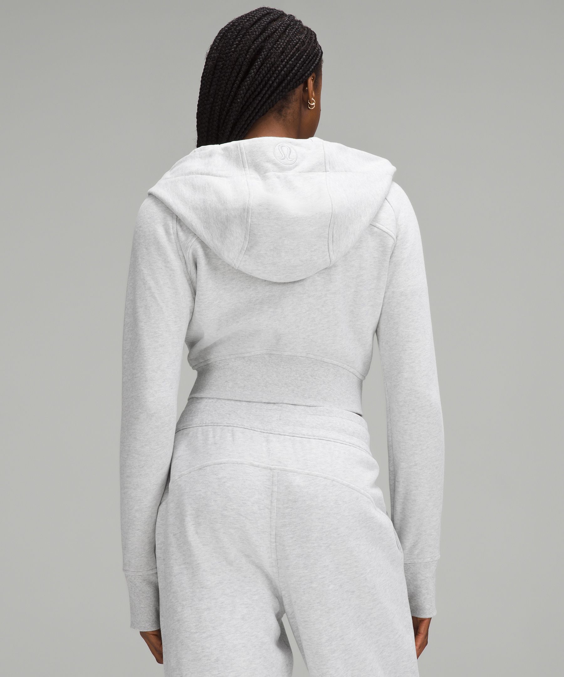 Shop Lululemon Scuba Full-zip Cropped Hoodie