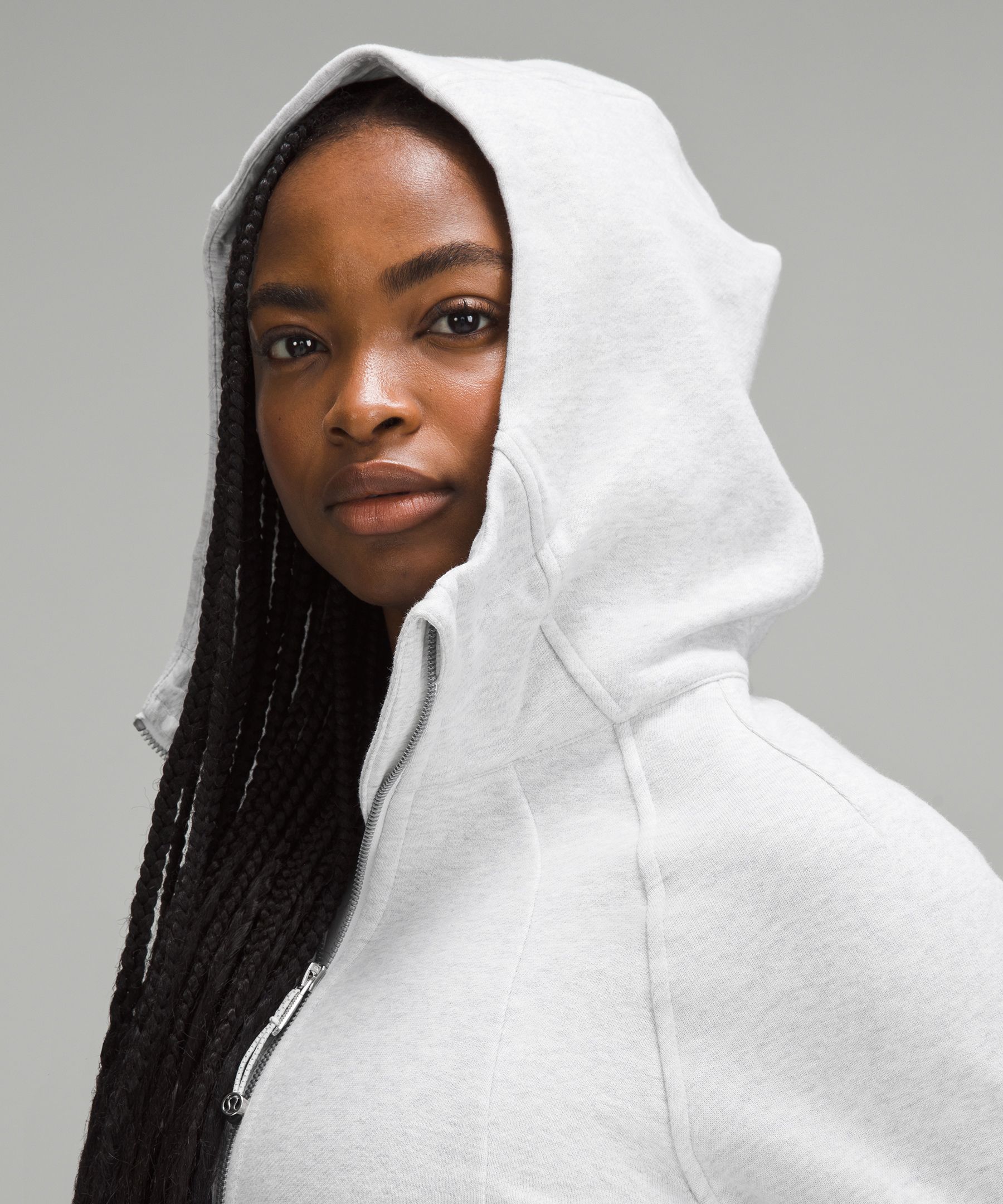 Shop Lululemon Scuba Full-zip Cropped Hoodie