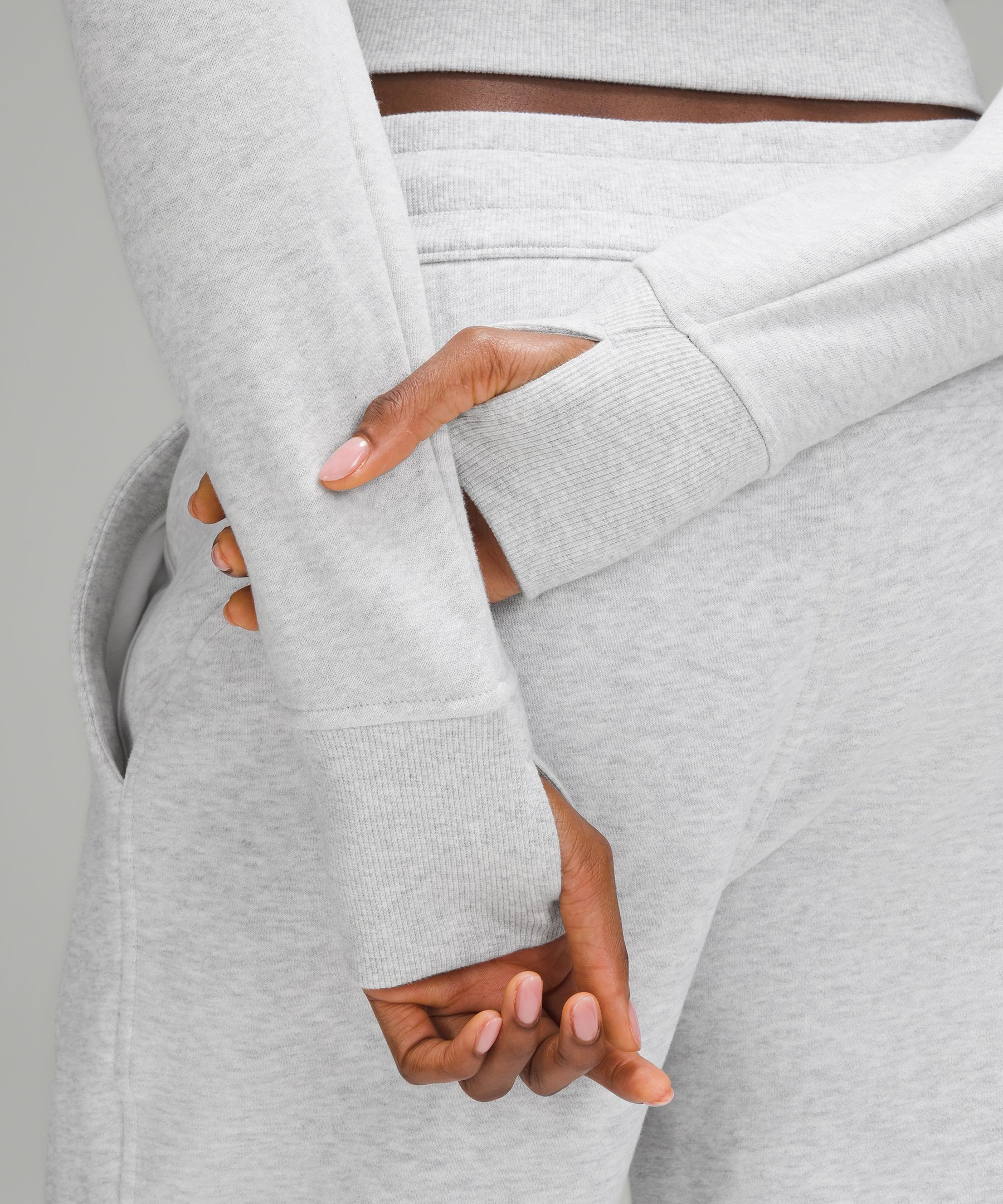 Shop Lululemon Scuba Full-zip Cropped Hoodie