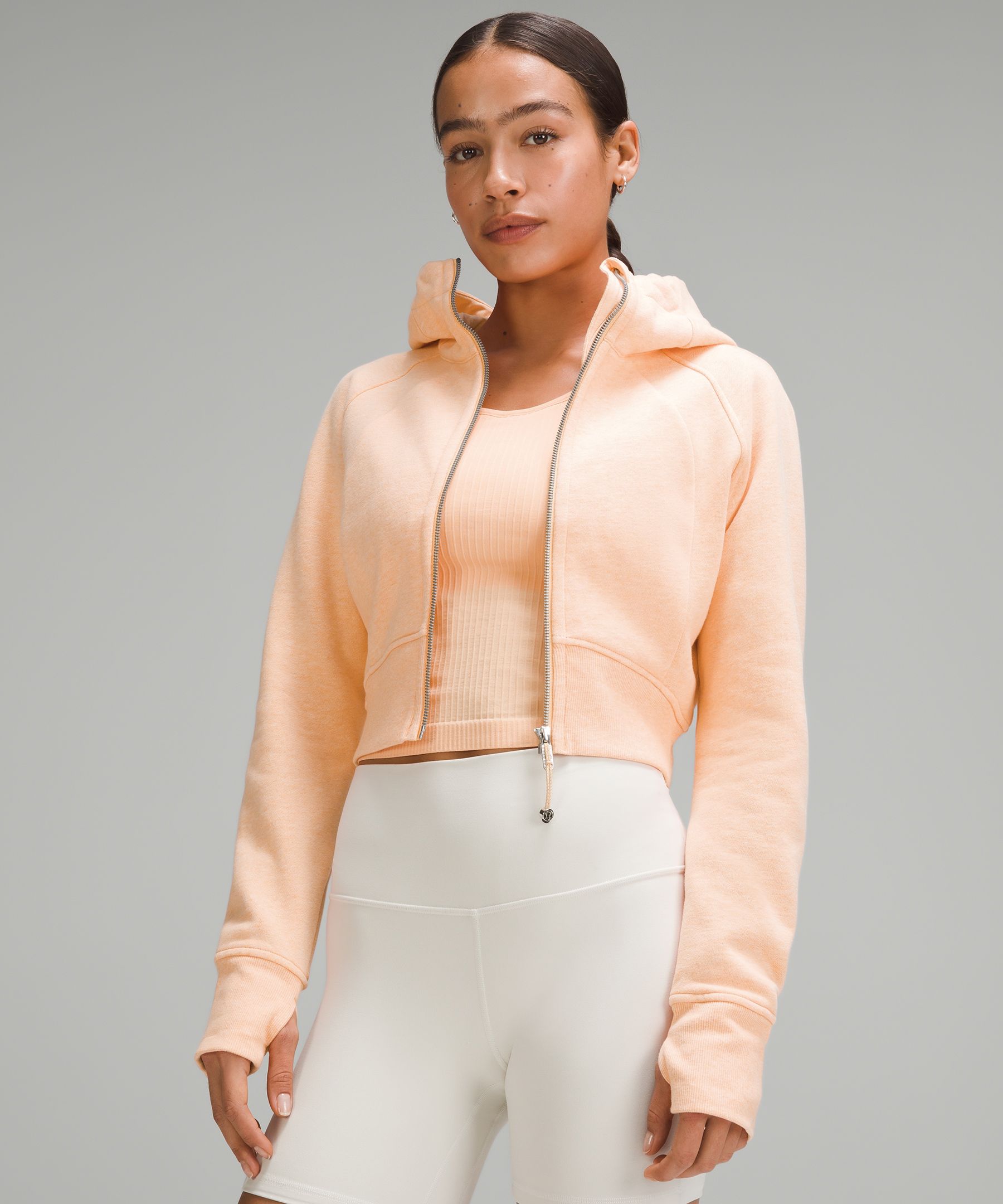 lululemon athletica, Jackets & Coats, Sold Lululemon Scuba Fullzip  Cropped Hoodie Size 6 Meadowsweet Pink
