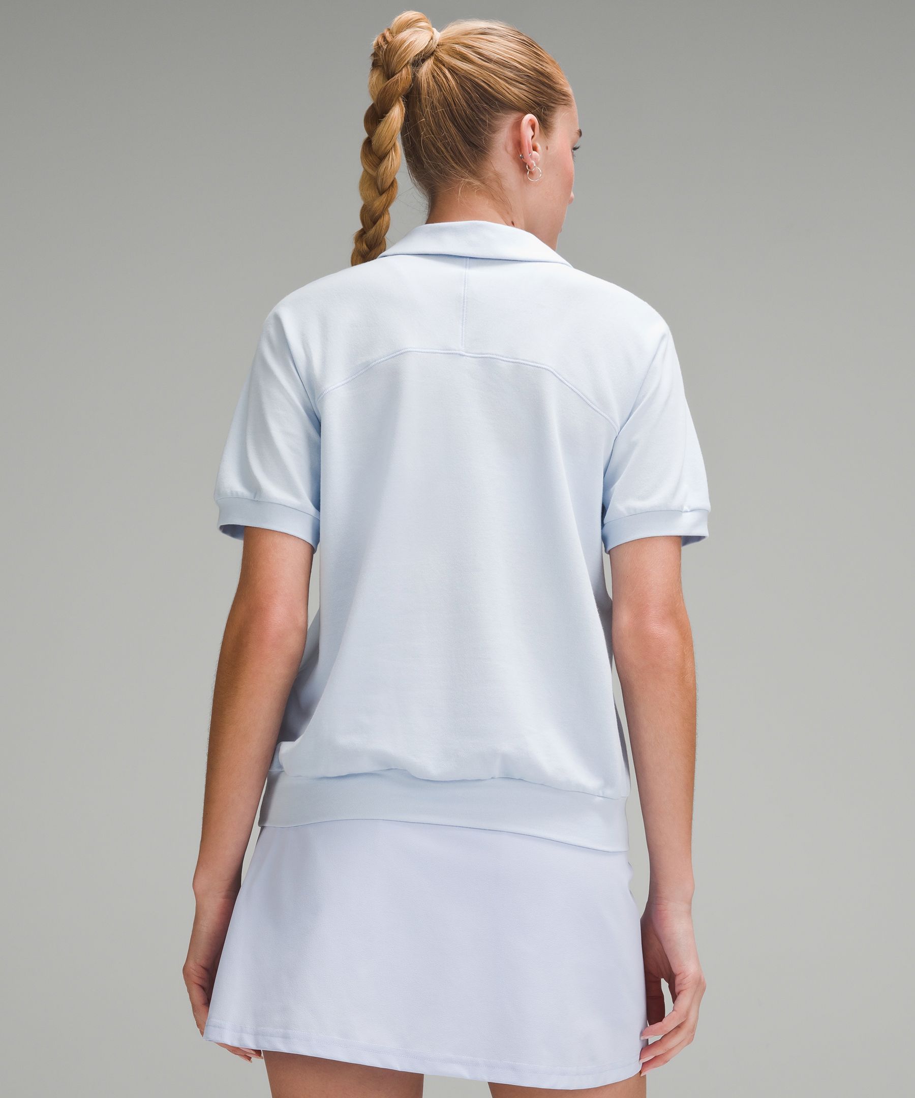 Pique Knit Short-Sleeve Polo Shirt