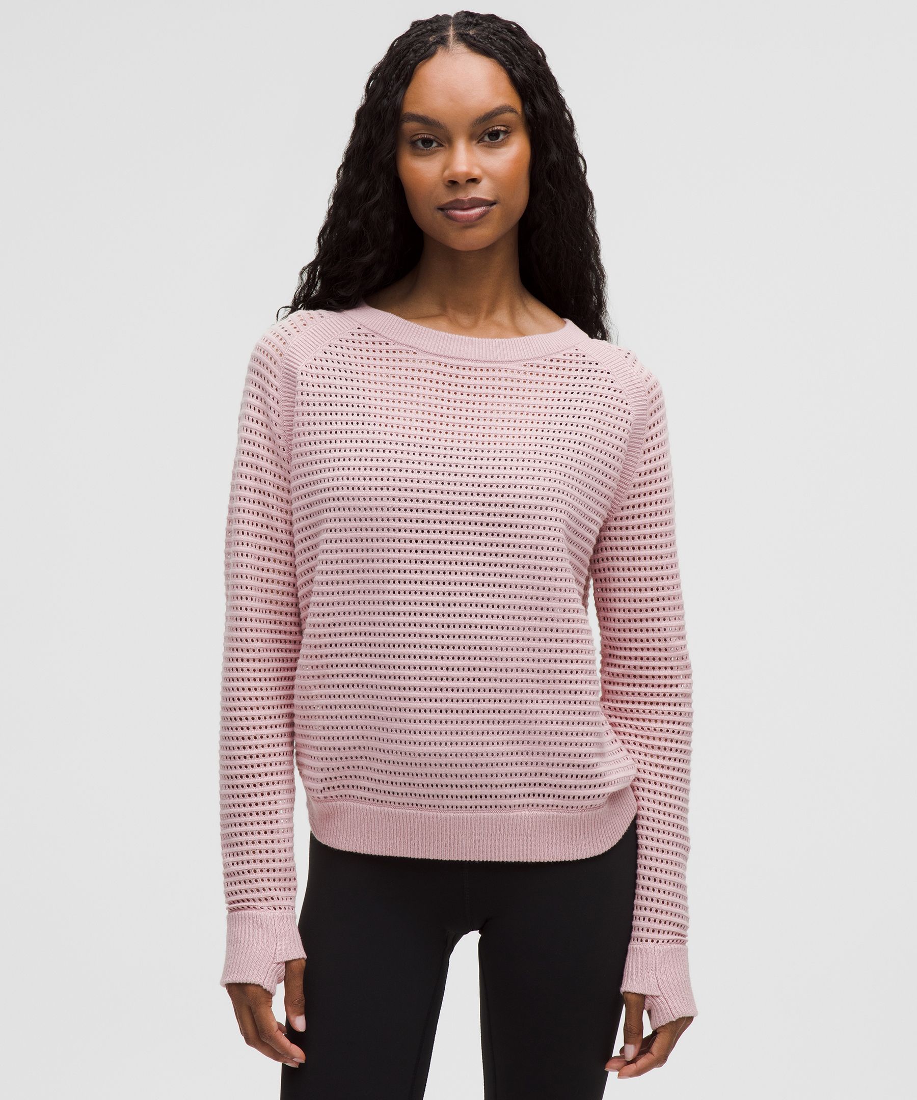 Pointelle-Knit Cotton Sweater