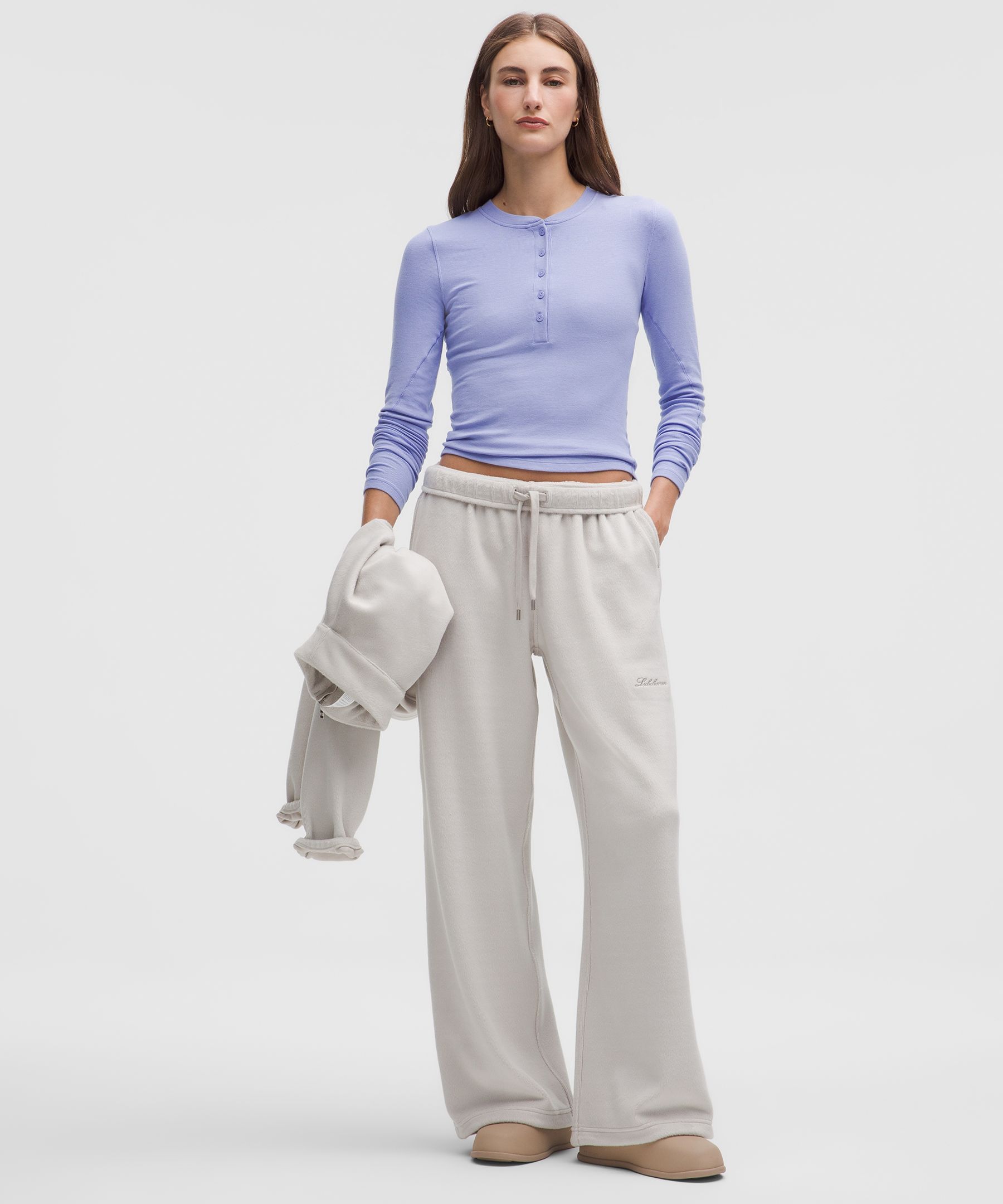Lululemon Hold Tight Long-sleeve Henley In Purple
