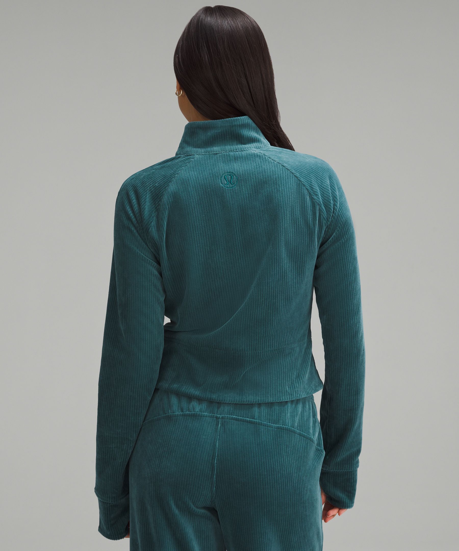 Scuba Track Jacket + wide-leg pant - Velvet Cord, Storm teal, both size 8 :  r/lululemon