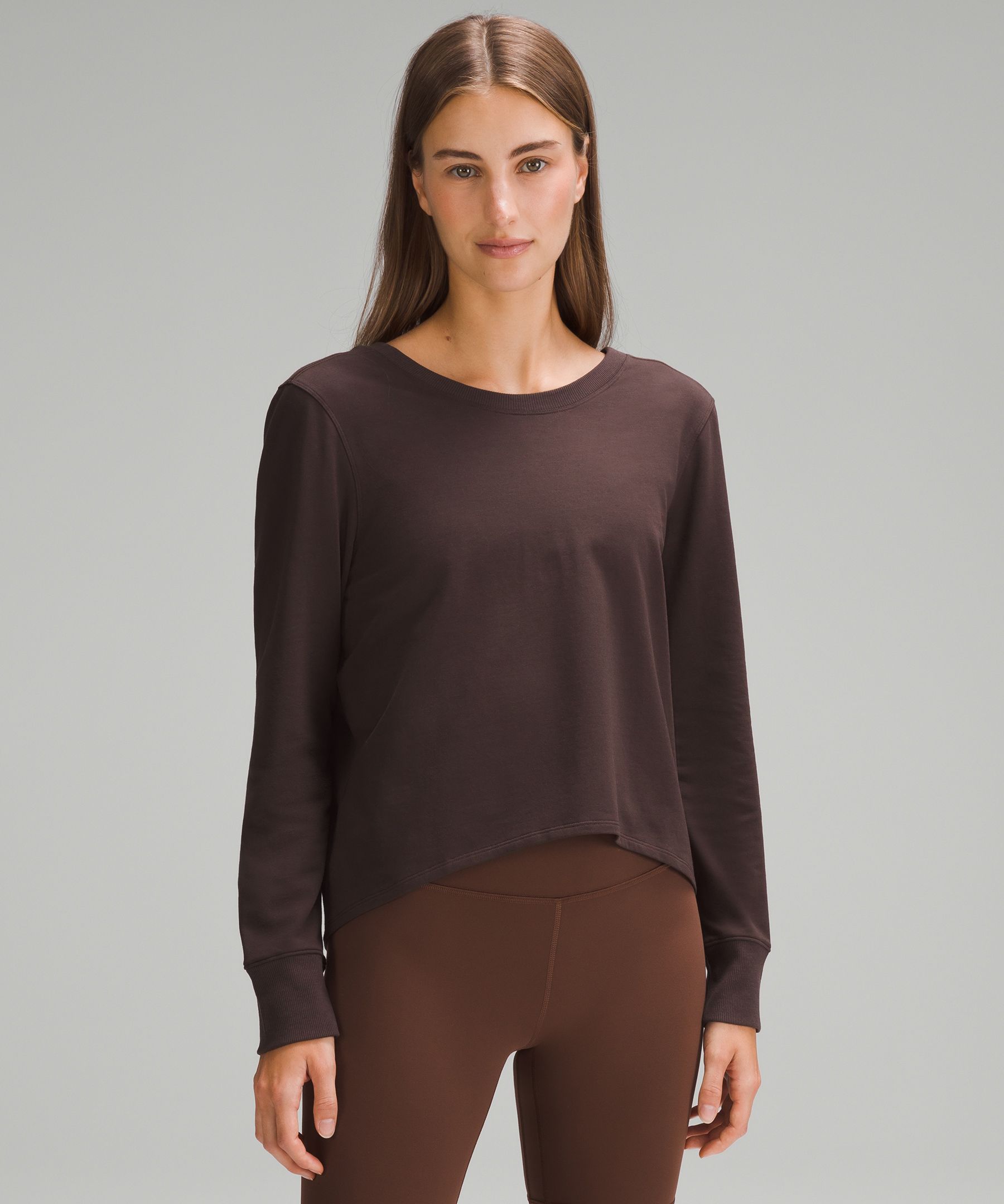 Twist-Back French Terry Pullover, Bone