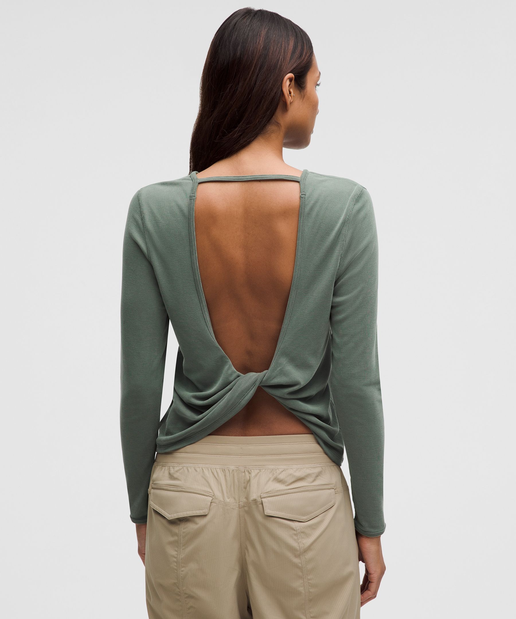 Lululemon Twist-back Soft Ribbed Long-sleeve Top