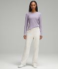 Twist-Back Soft Ribbed Long-Sleeve Top