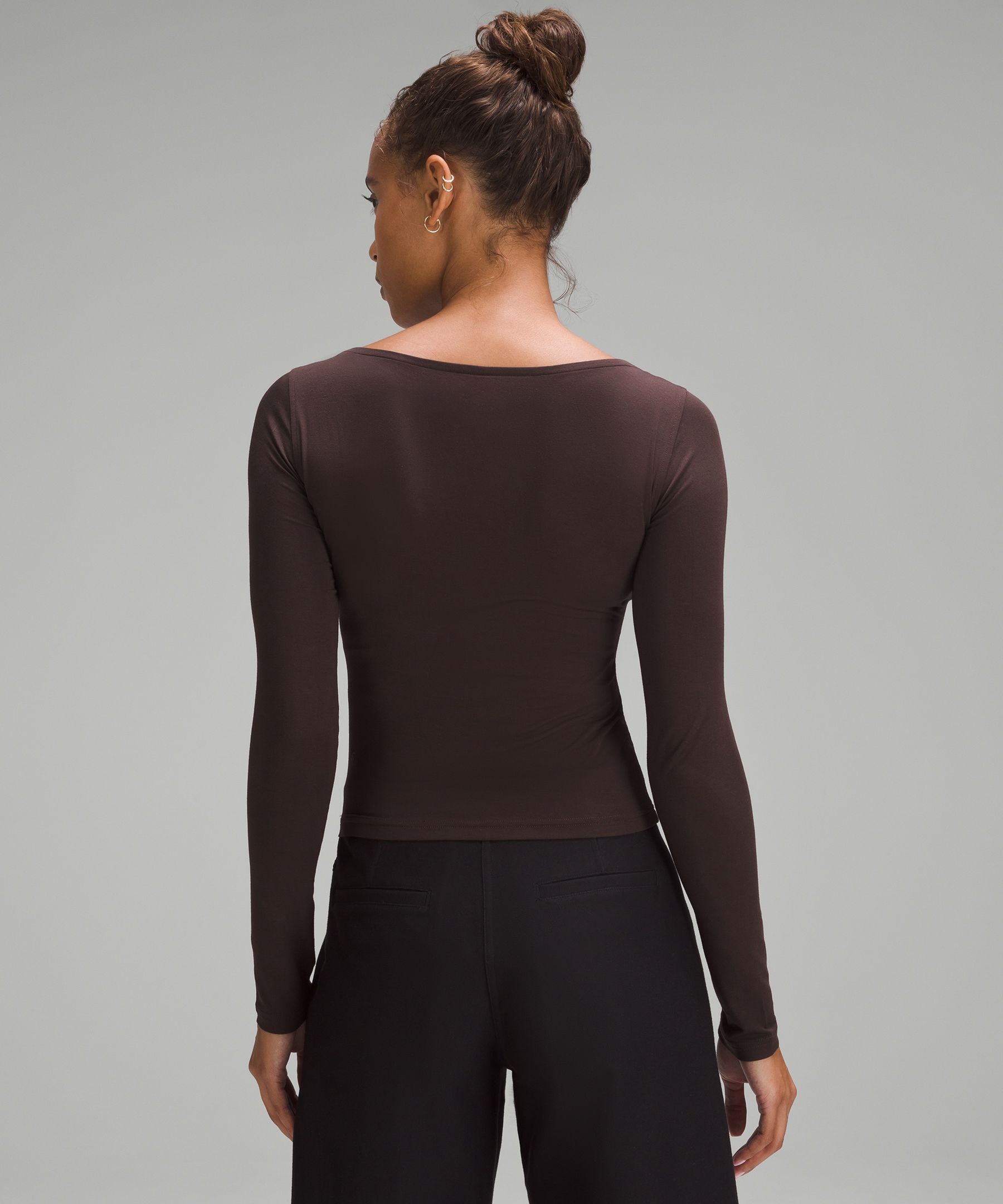 Lululemon athletica Modal-Silk Blend V-Neck Long-Sleeve Shirt