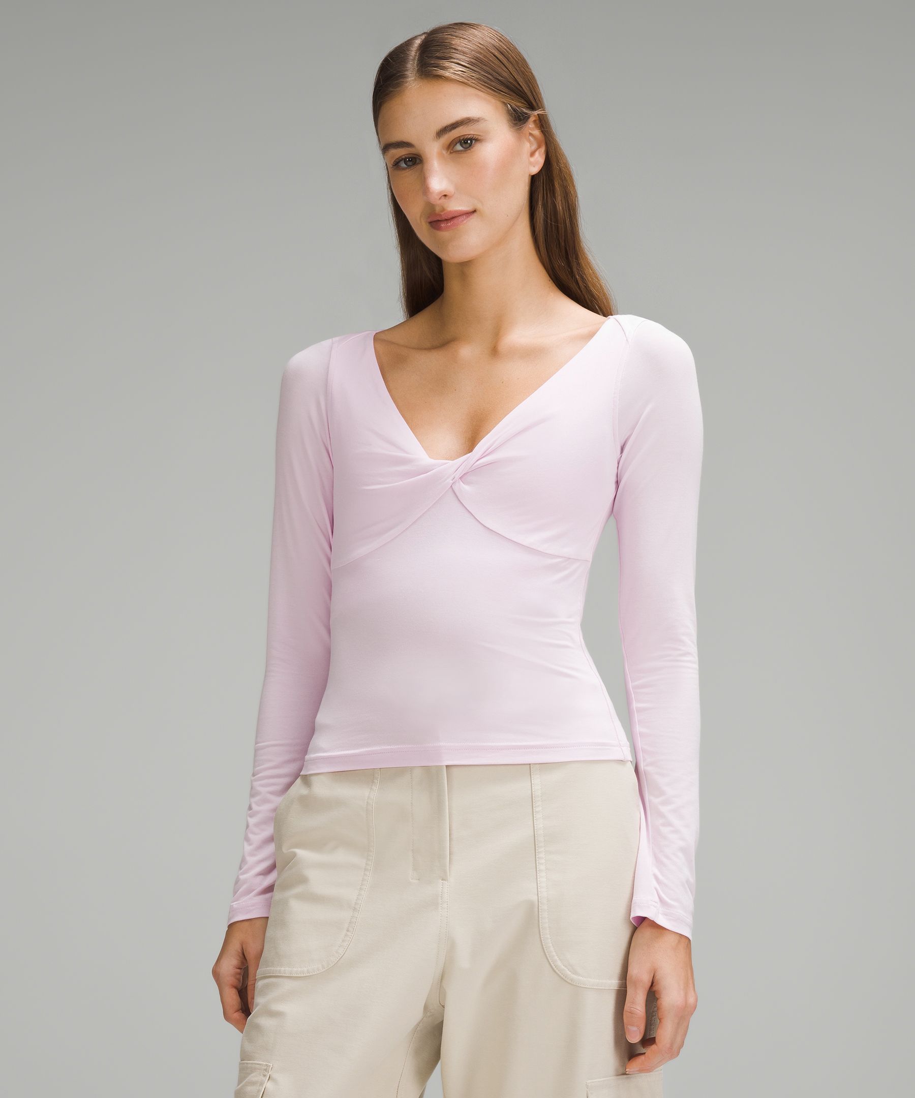 Lululemon Modal-silk Blend V-neck Long-sleeve Shirt