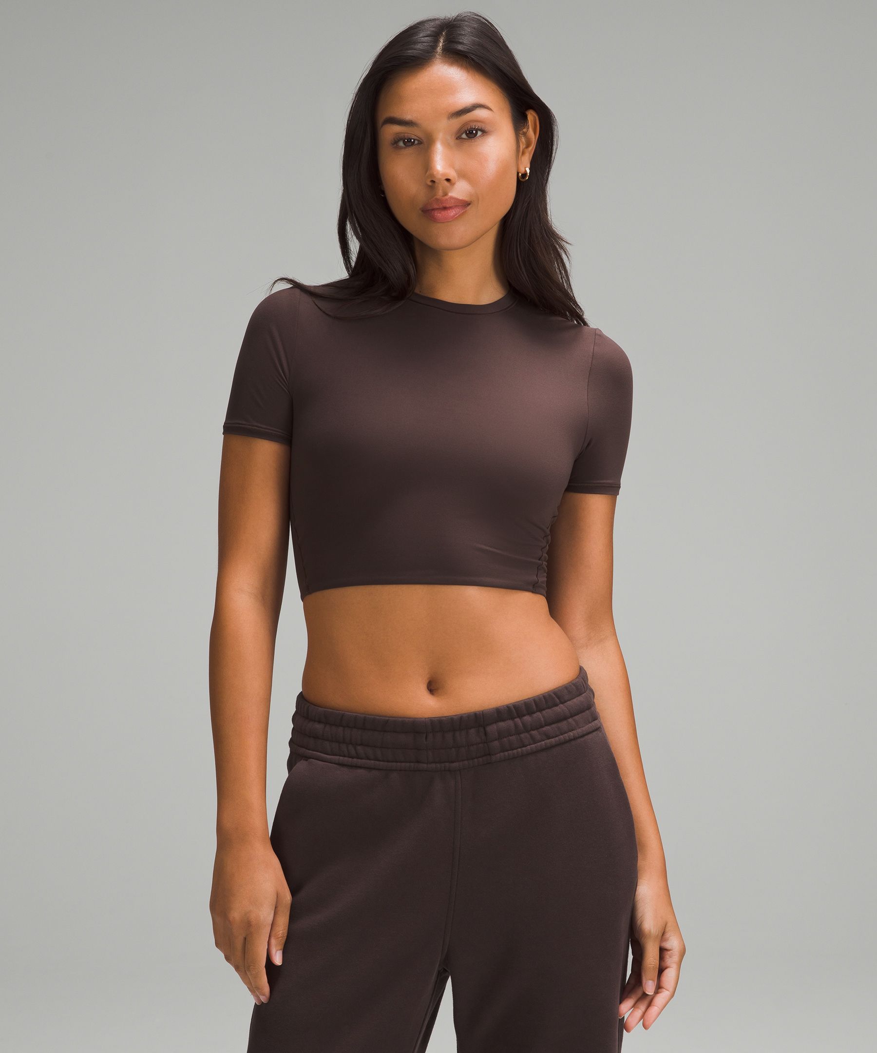 Wundermost Ultra-Soft Nulu Crewneck Cropped T-Shirt