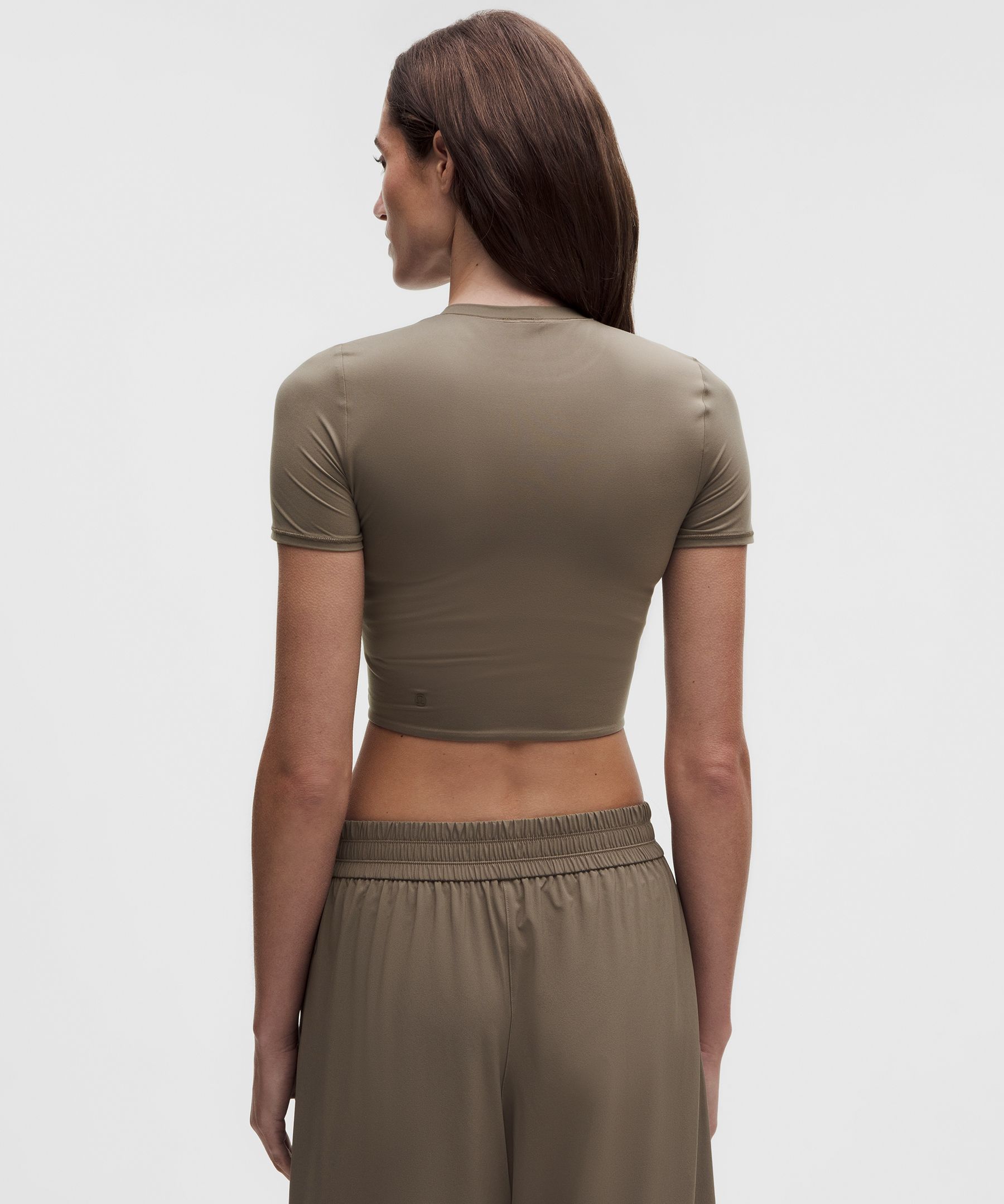 Wundermost Ultra-Soft Nulu Crewneck Cropped T-Shirt