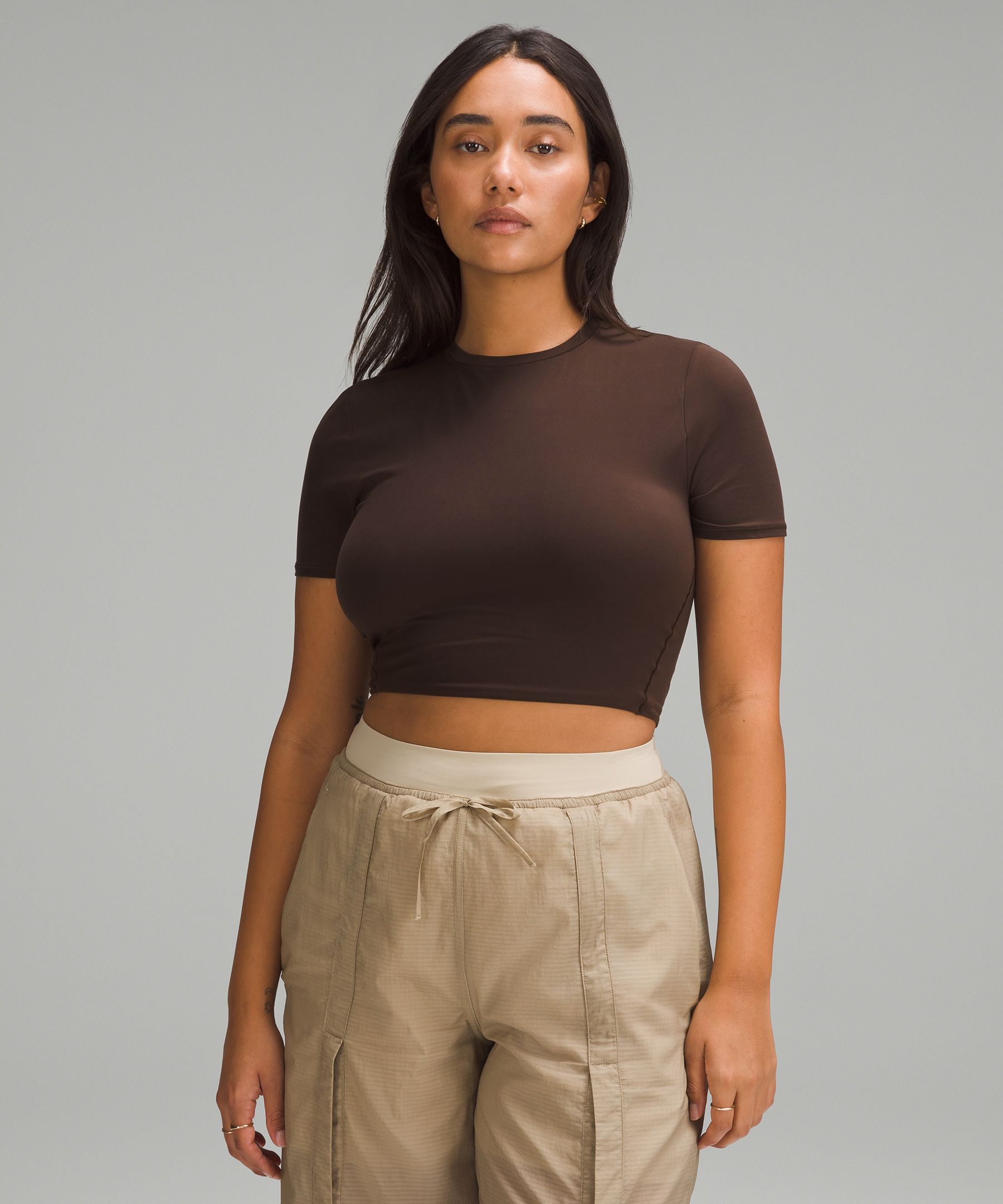 Lululemon Wundermost Ultra-Soft Nulu Crewneck Cropped T-Shirt