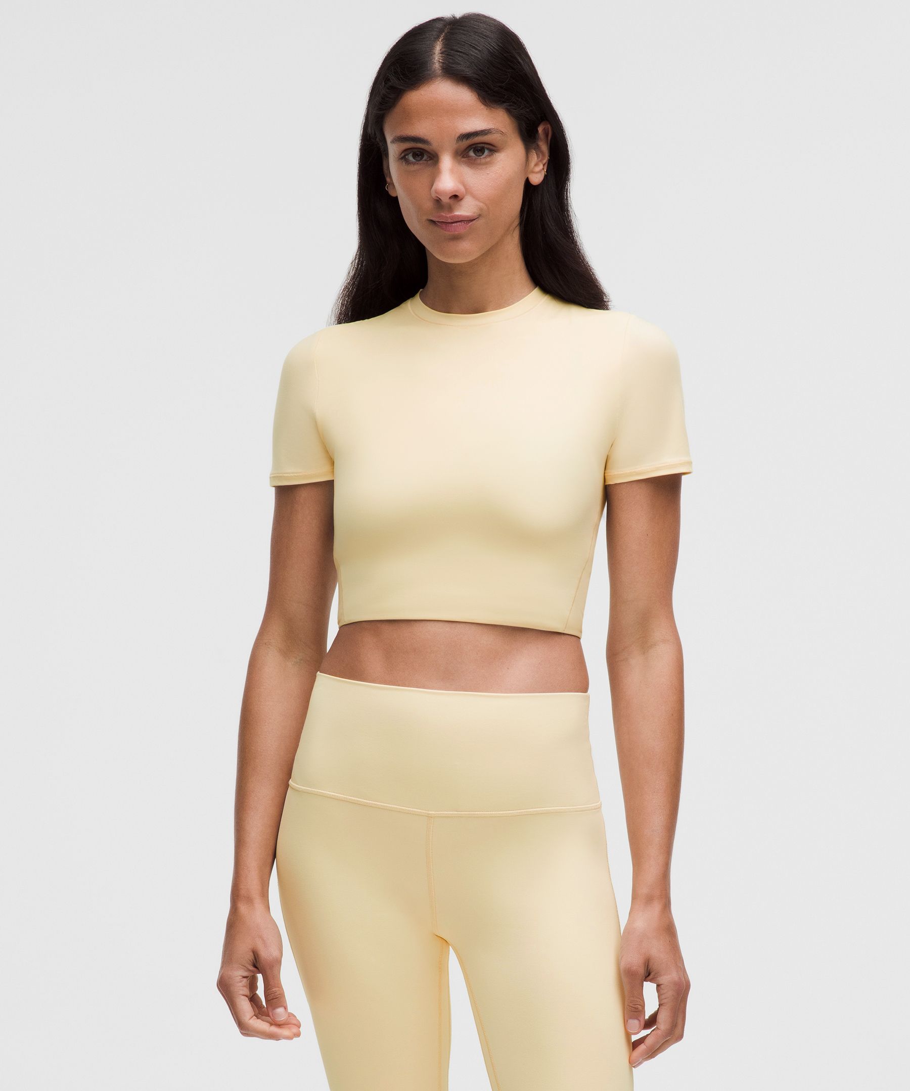 Lululemon — Wundermost Ultra-Soft Nulu Crewneck Cropped T-Shirt