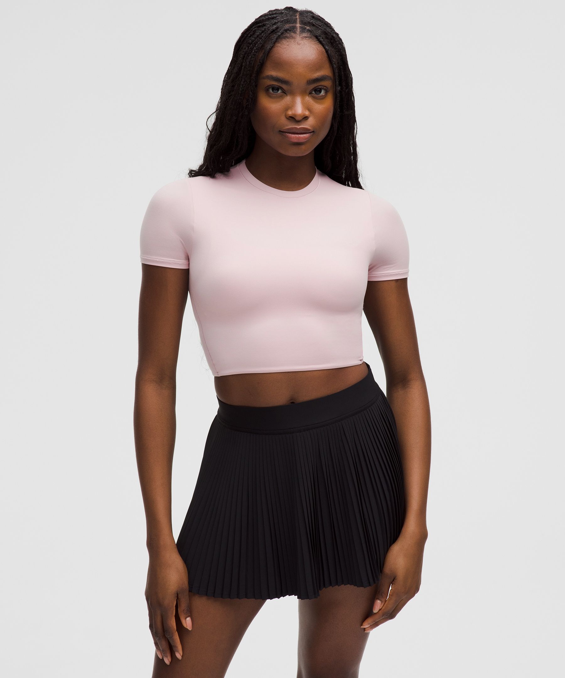 Wundermost Ultra-Soft Nulu Crewneck Cropped T-Shirt