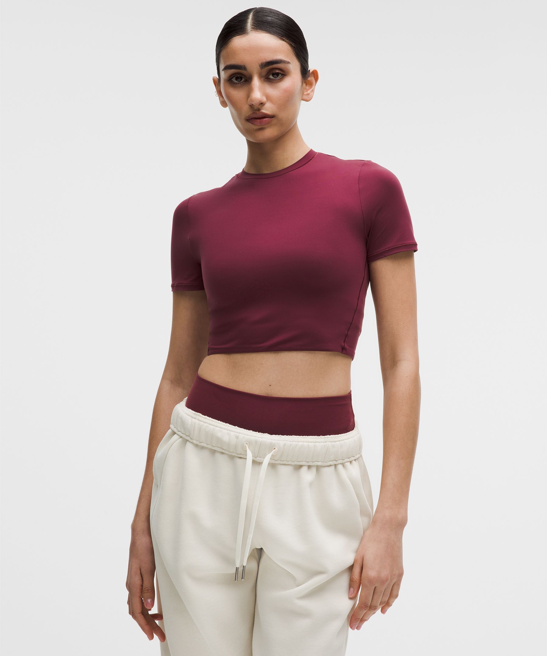 Wundermost Ultra-Soft Nulu Crewneck Cropped T-Shirt