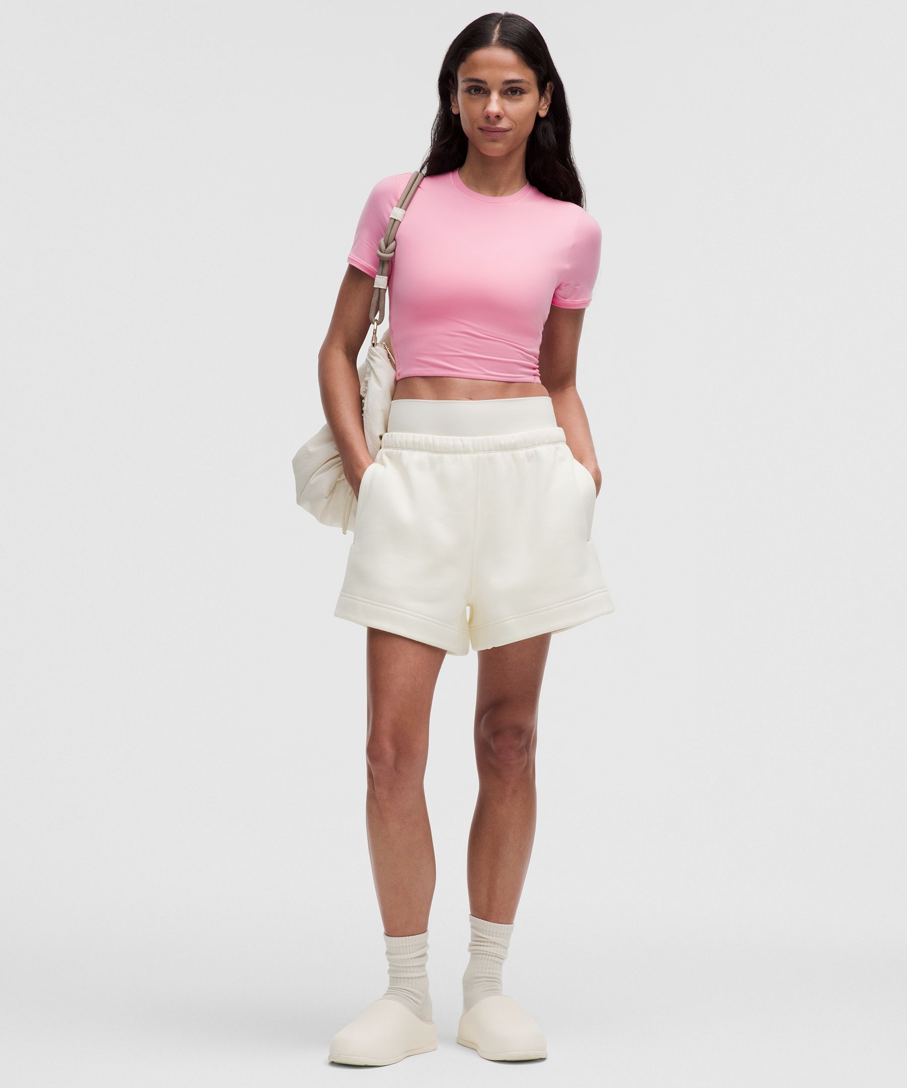 Wundermost Ultra-Soft Nulu Crewneck Cropped T-Shirt